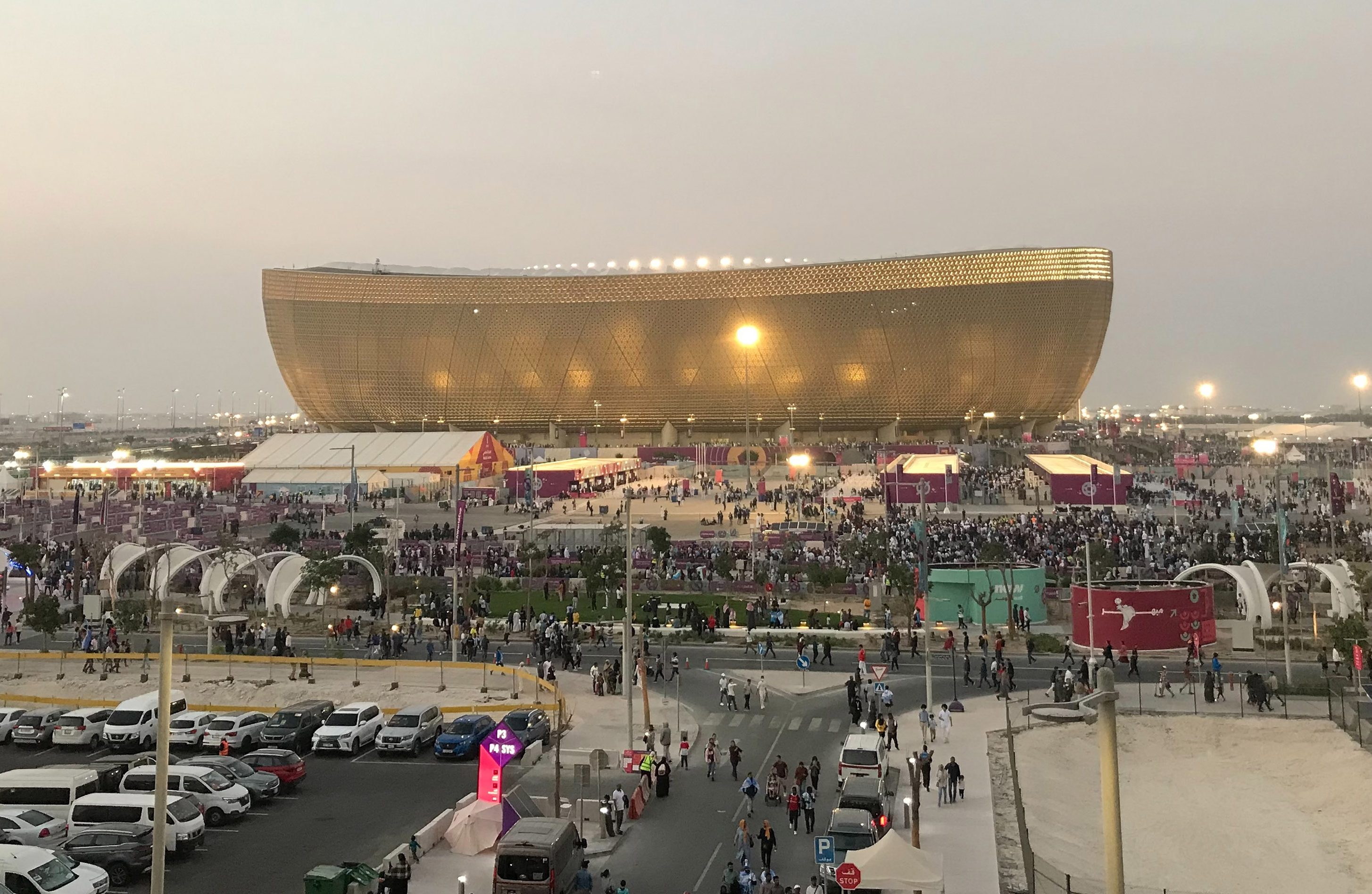 Lusail stadium in Doha, Qatar, ahead of the 2022 FIFA World Cup final match. [Faras Ghani/Al Jazeera]