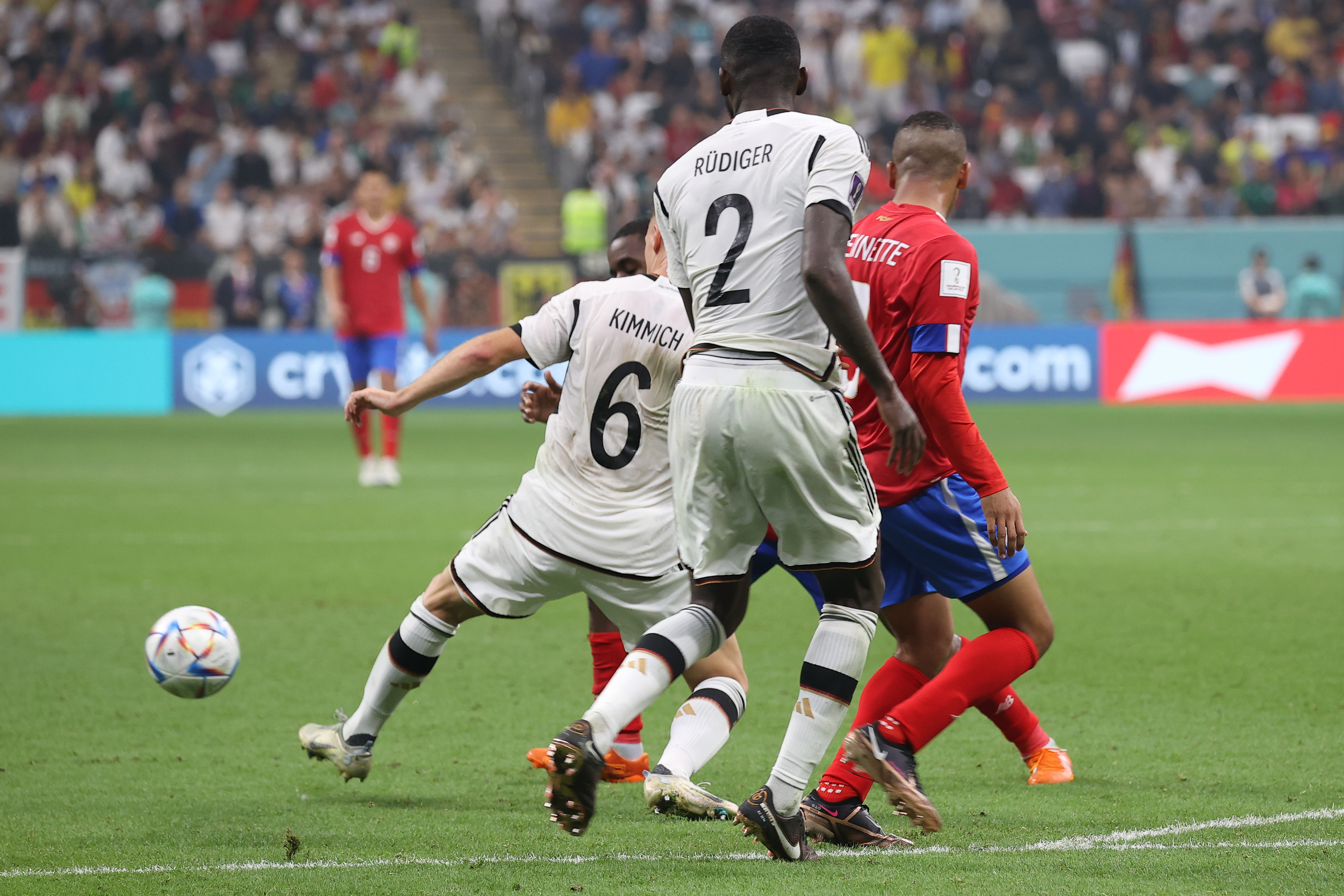 Joshua Kimmich #6 and Antonio Rudiger #2 in action