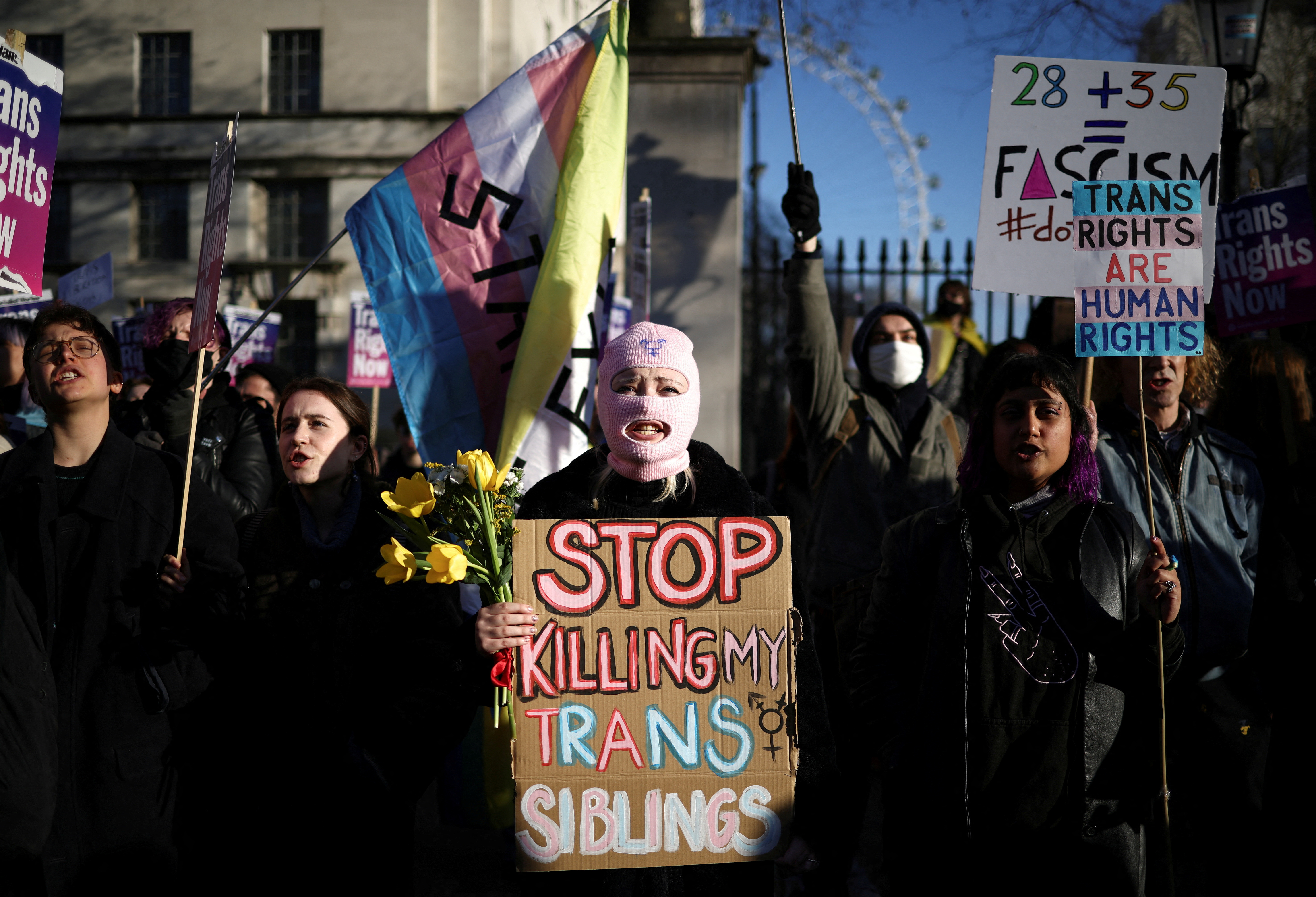 Trans rights protestors in London