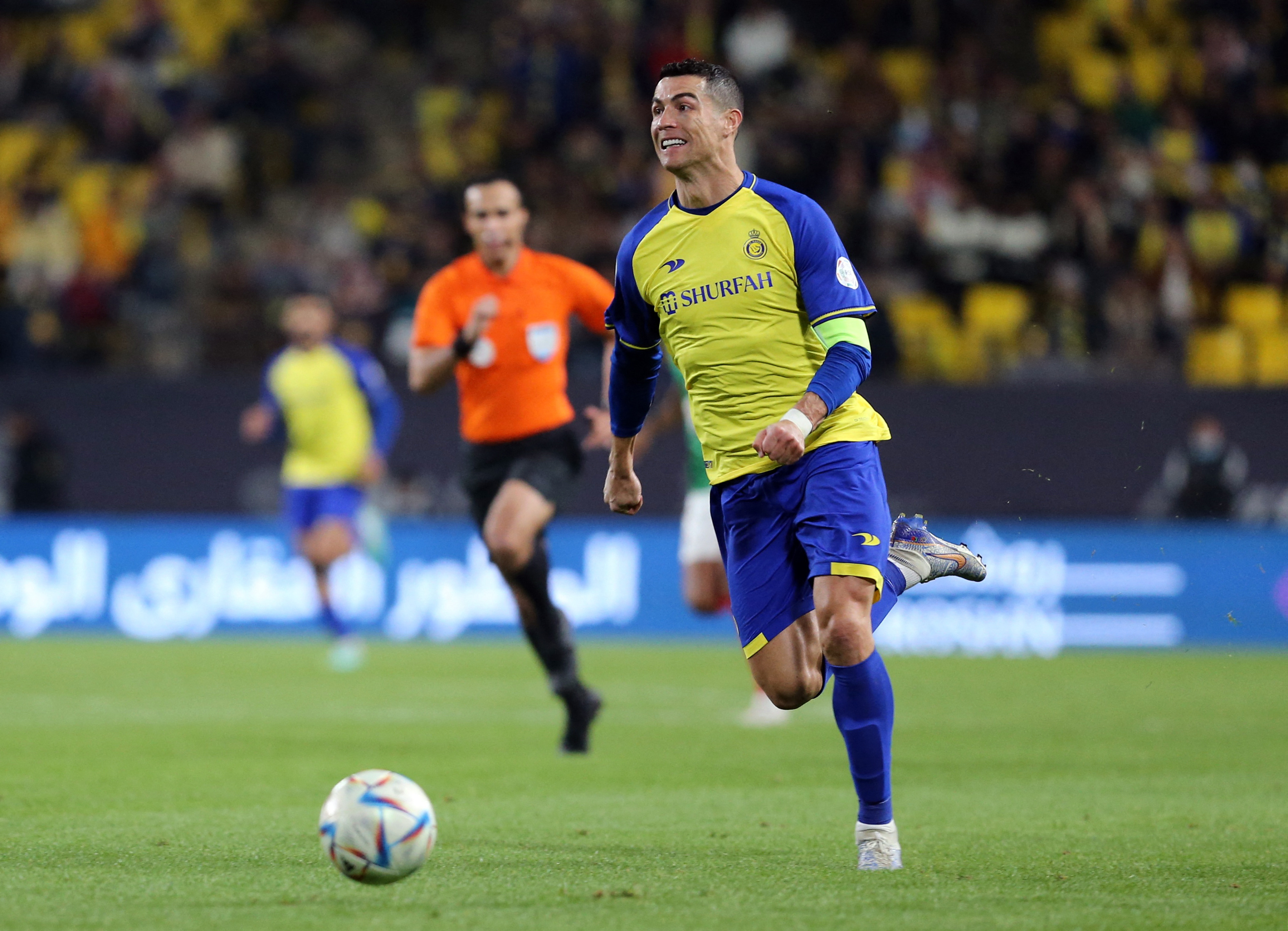 Soccer Football - Saudi Pro League - Al Nassr v Al Ettifaq - Mrsool Park, Riyadh, Saudi Arabia - January 22, 2023 Al Nassr's Cristiano Ronaldo in action