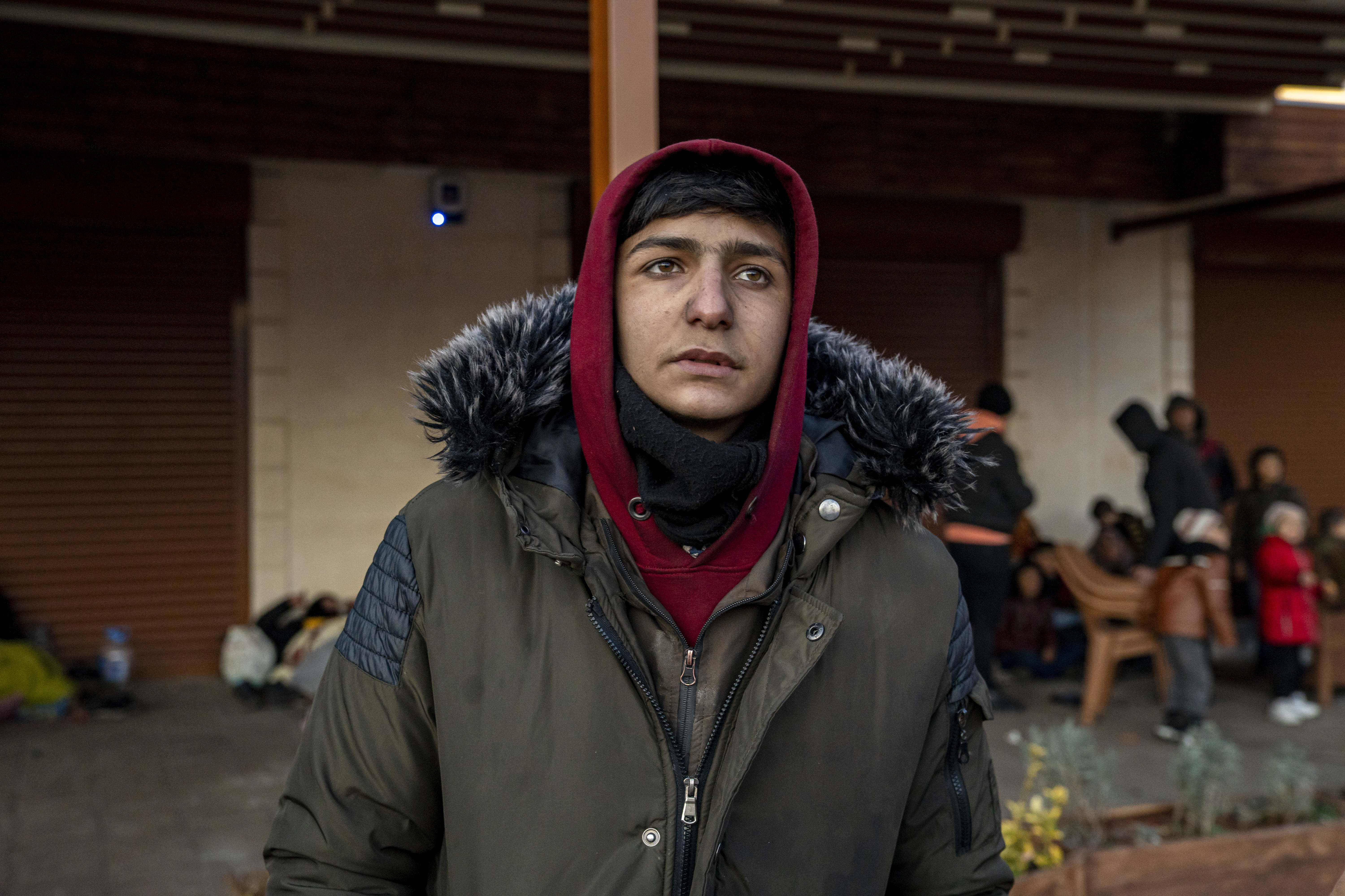 Ahmad al-Rifai, 21, says the current situation reminds him of the evacuation days in his hometown of Aleppo in 2016, when thousands of people inundated the streets leaving en masse