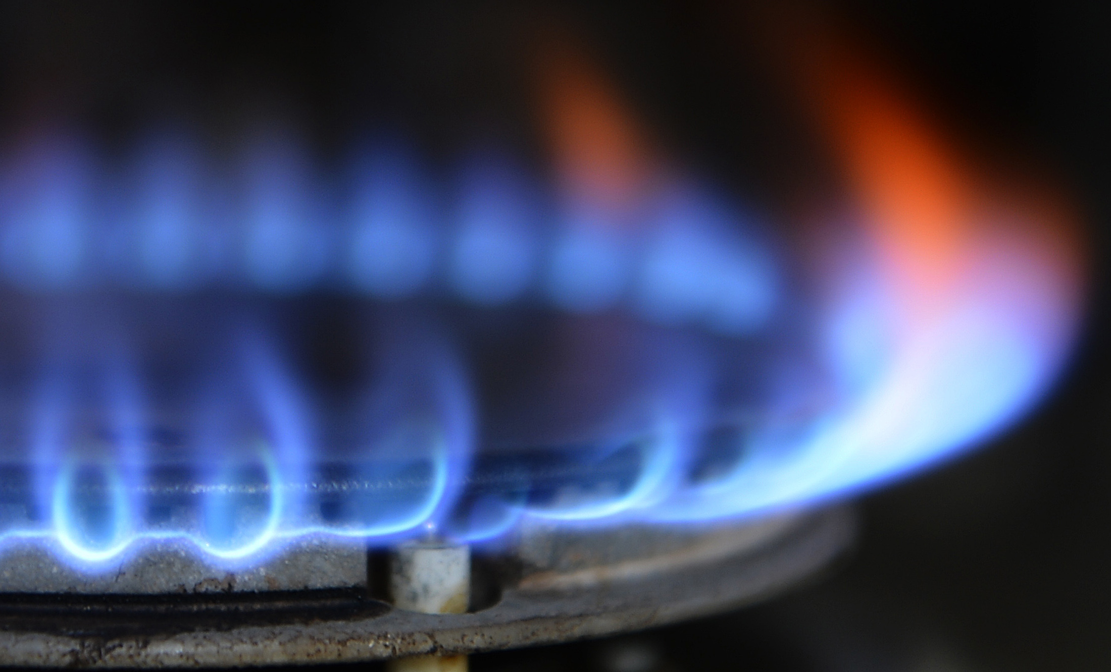 A gas cooker is seen in Boroughbridge, northern England