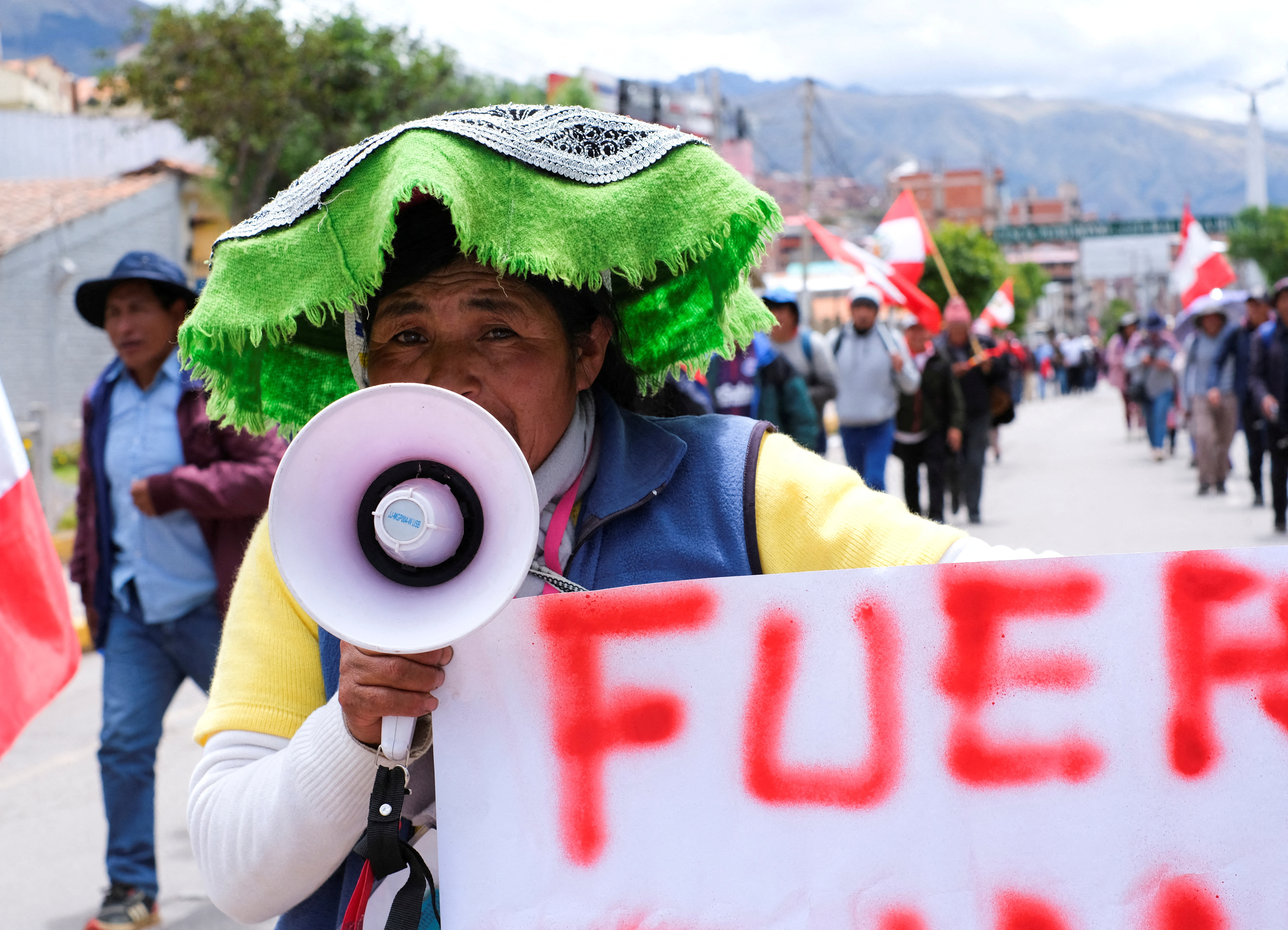 Demonstrators take part in a protest to demand Peru's President Dina Boluarte to step down, in Cuzco, Peru February 2, 2023