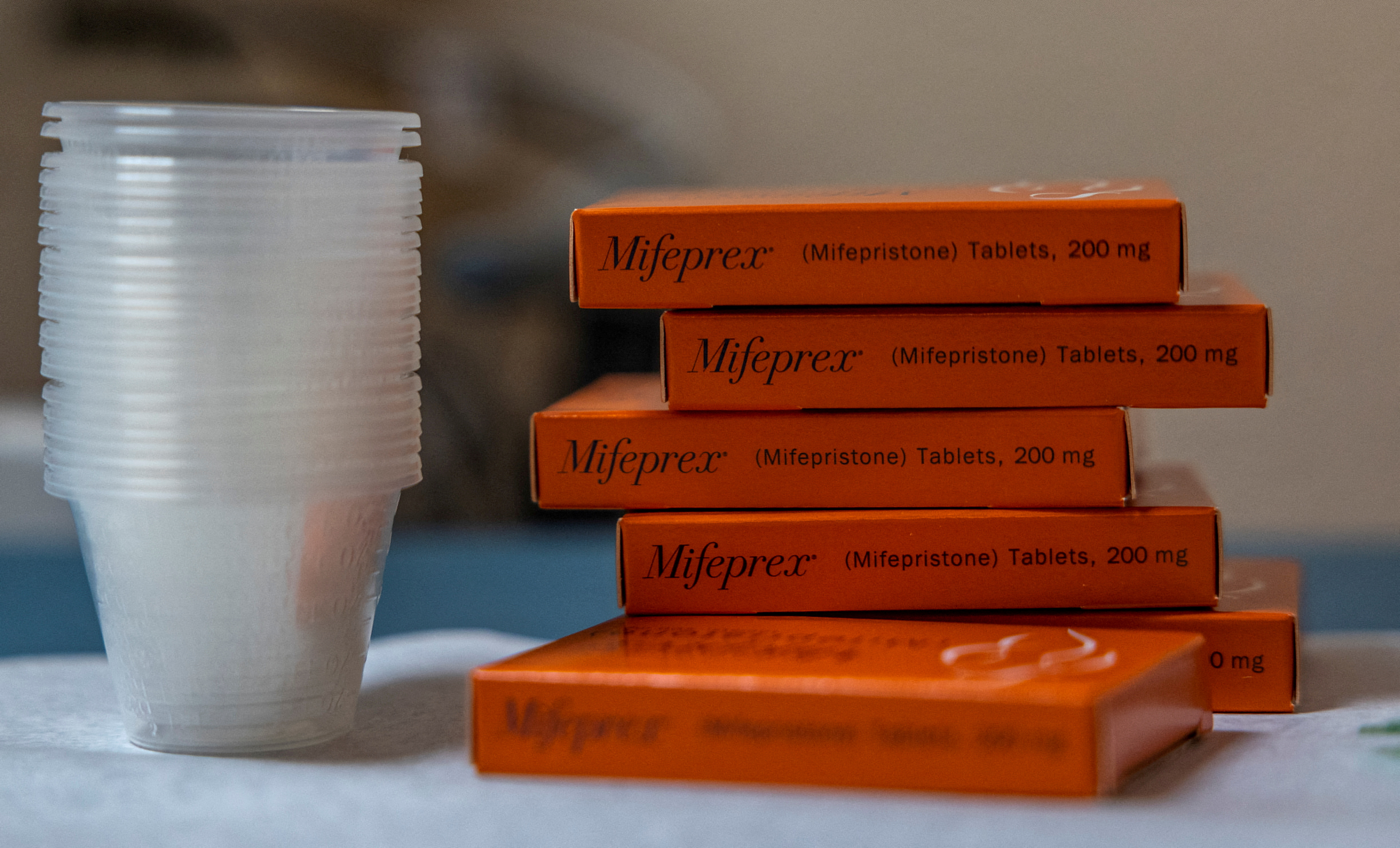 Boxes of mifepristone,