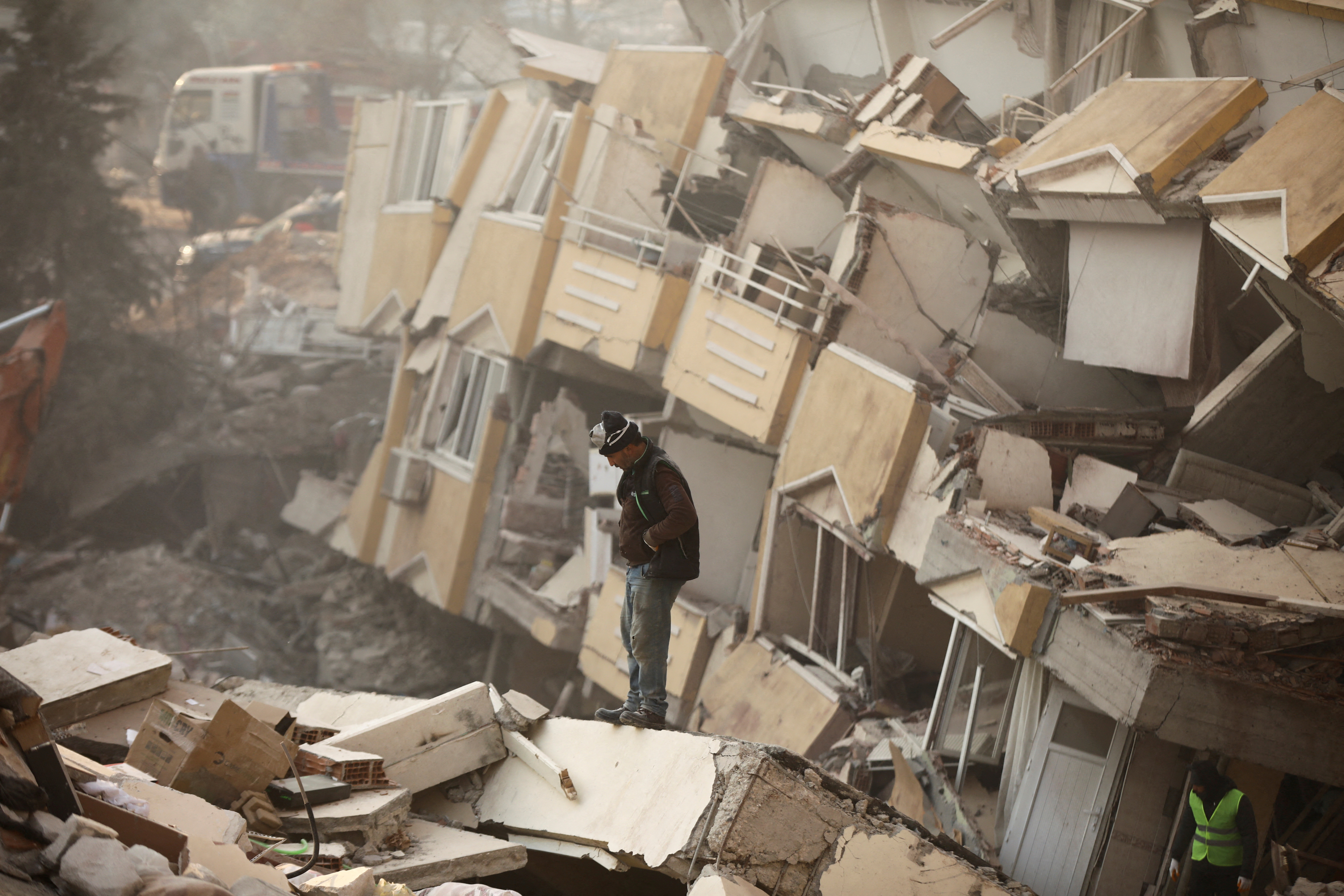A view of damage, in the aftermath of a deadly earthquake, in Kahramanmaras.
