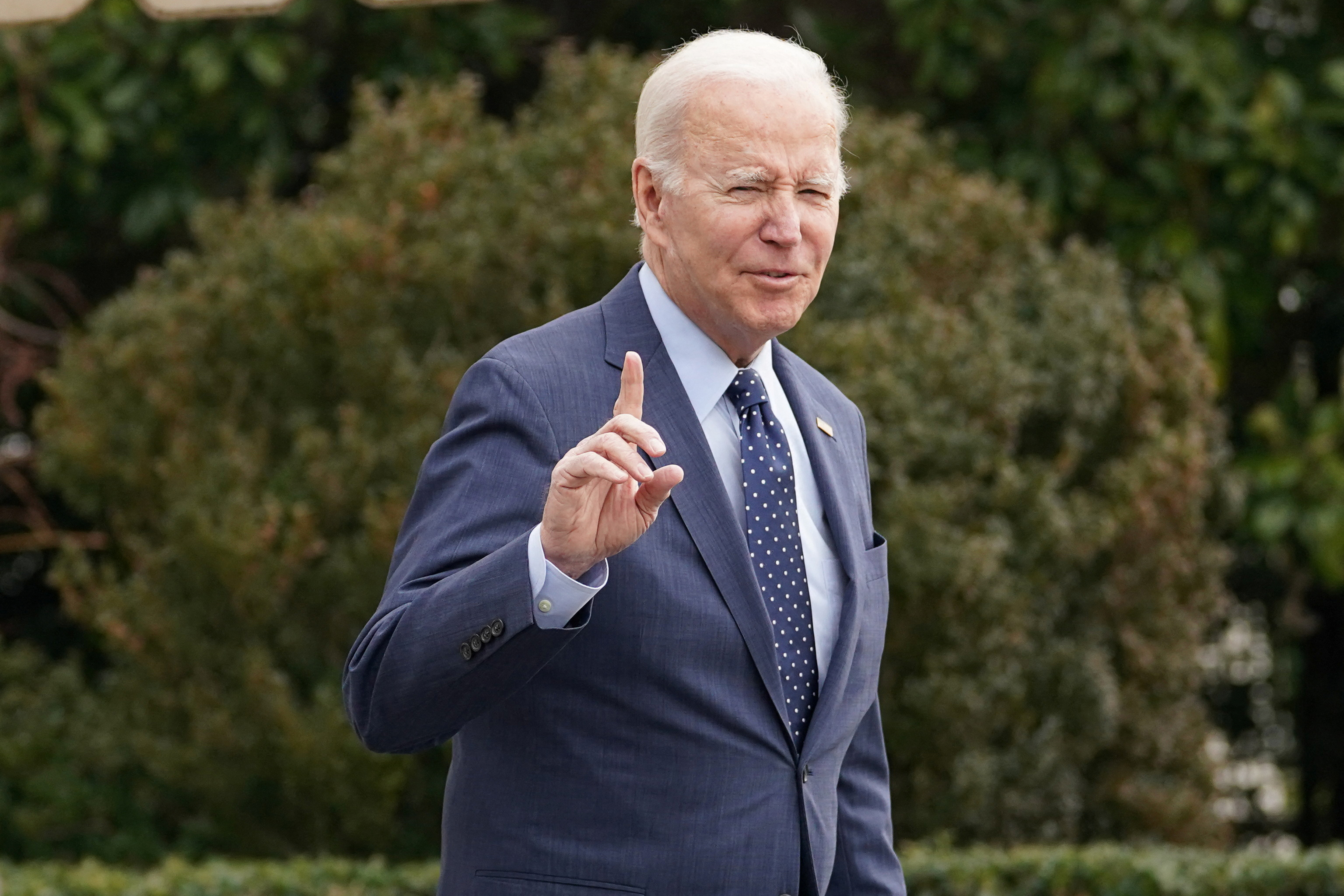 U.S. President Joe Biden departs the White House en route to Walter Reed National Military Medical Center for a routine medical checkup, in Washington, U.S., February 16, 2023. REUTERS/Kevin Lamarque