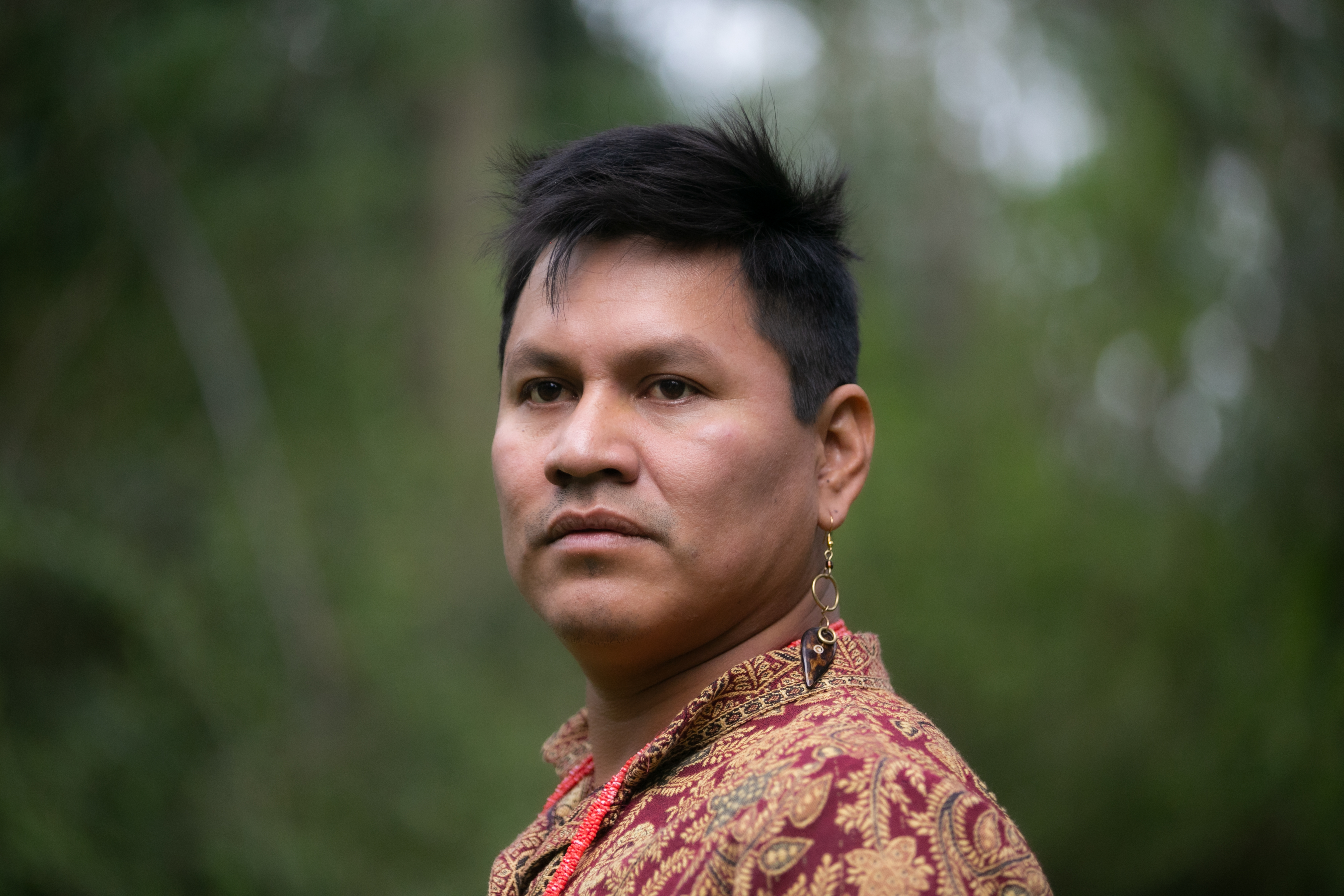 Leo Cerda, a member of the Serena Kichwa community in Napo, Ecuador