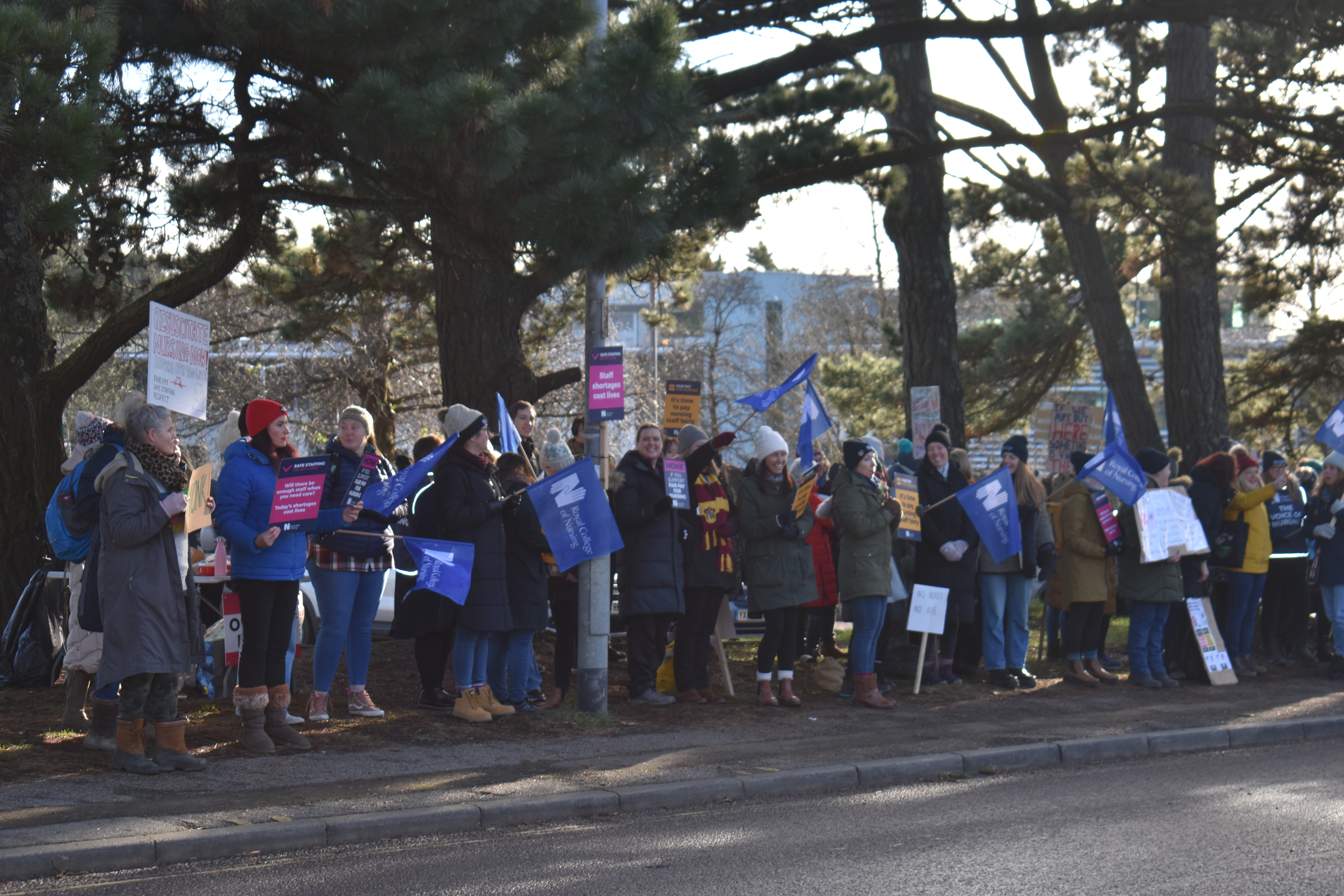 A photo of people protesting.