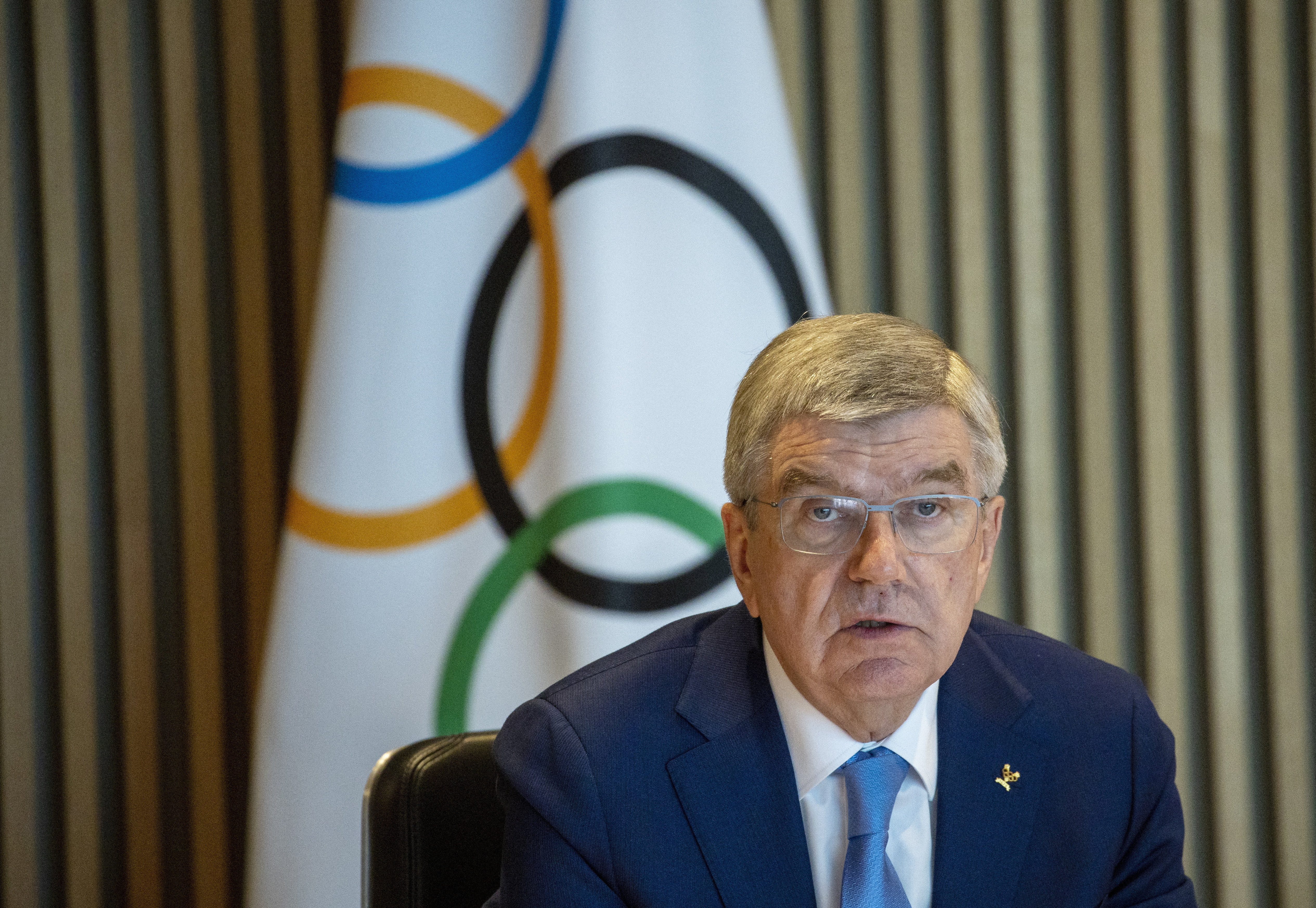 International Olympic Committee (IOC) President Thomas Bach attends the opening of the Executive Board meeting