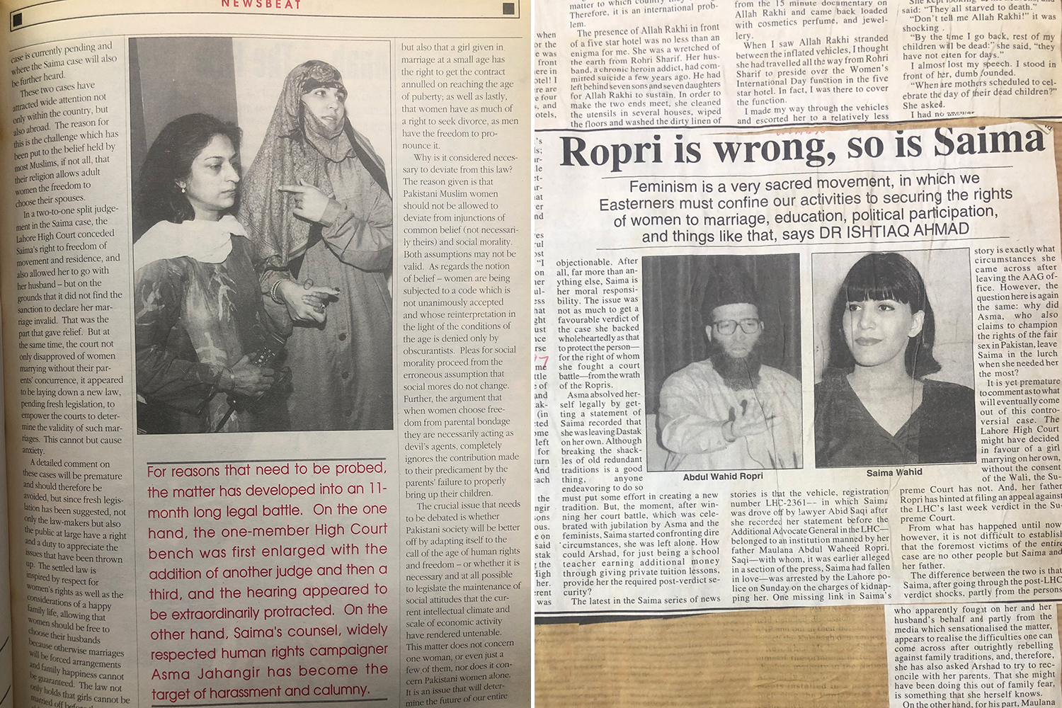 Photographs from Saima's case