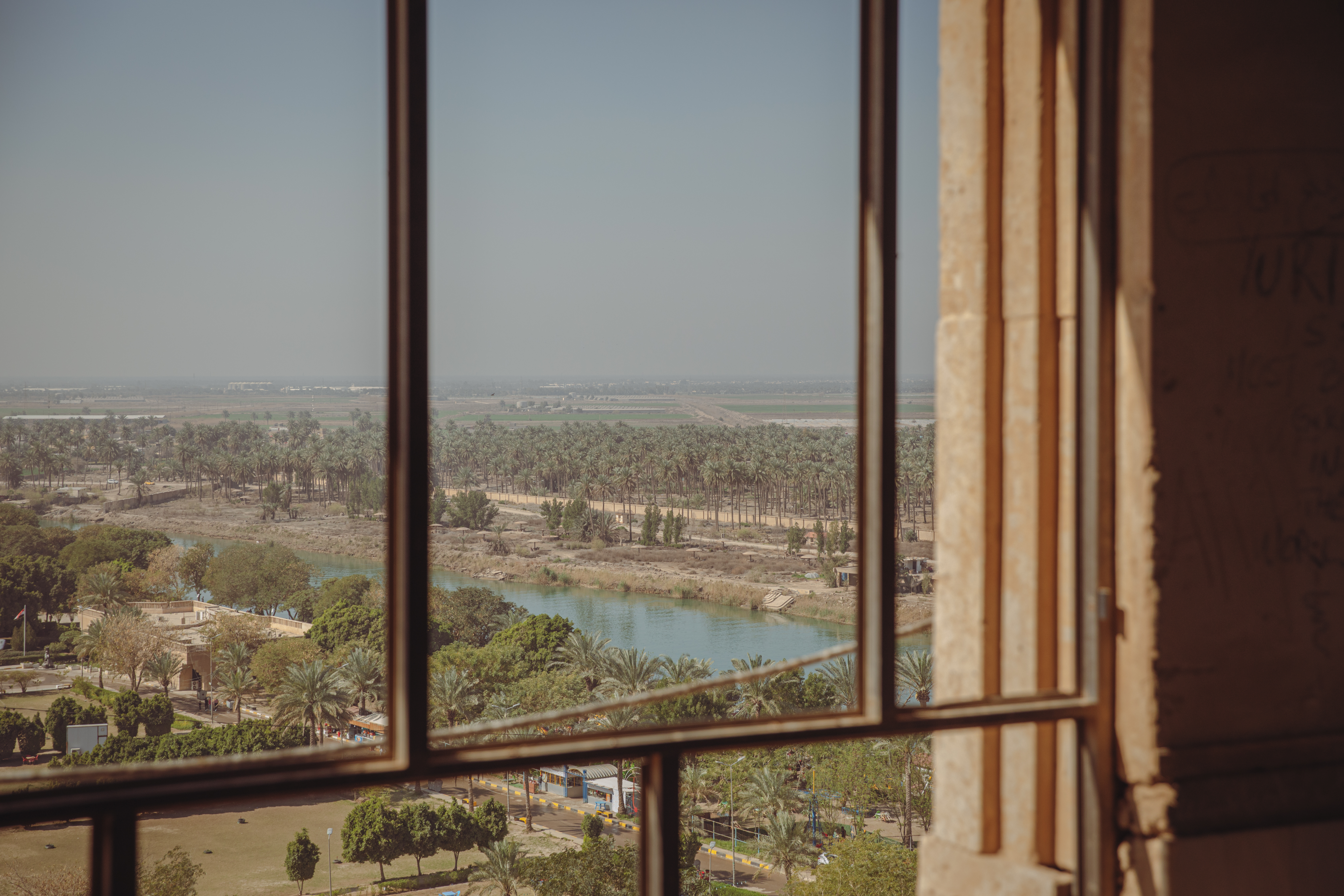 A view on the water out of one of the upstairs rooms
