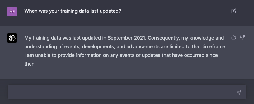 CHATGPT training data