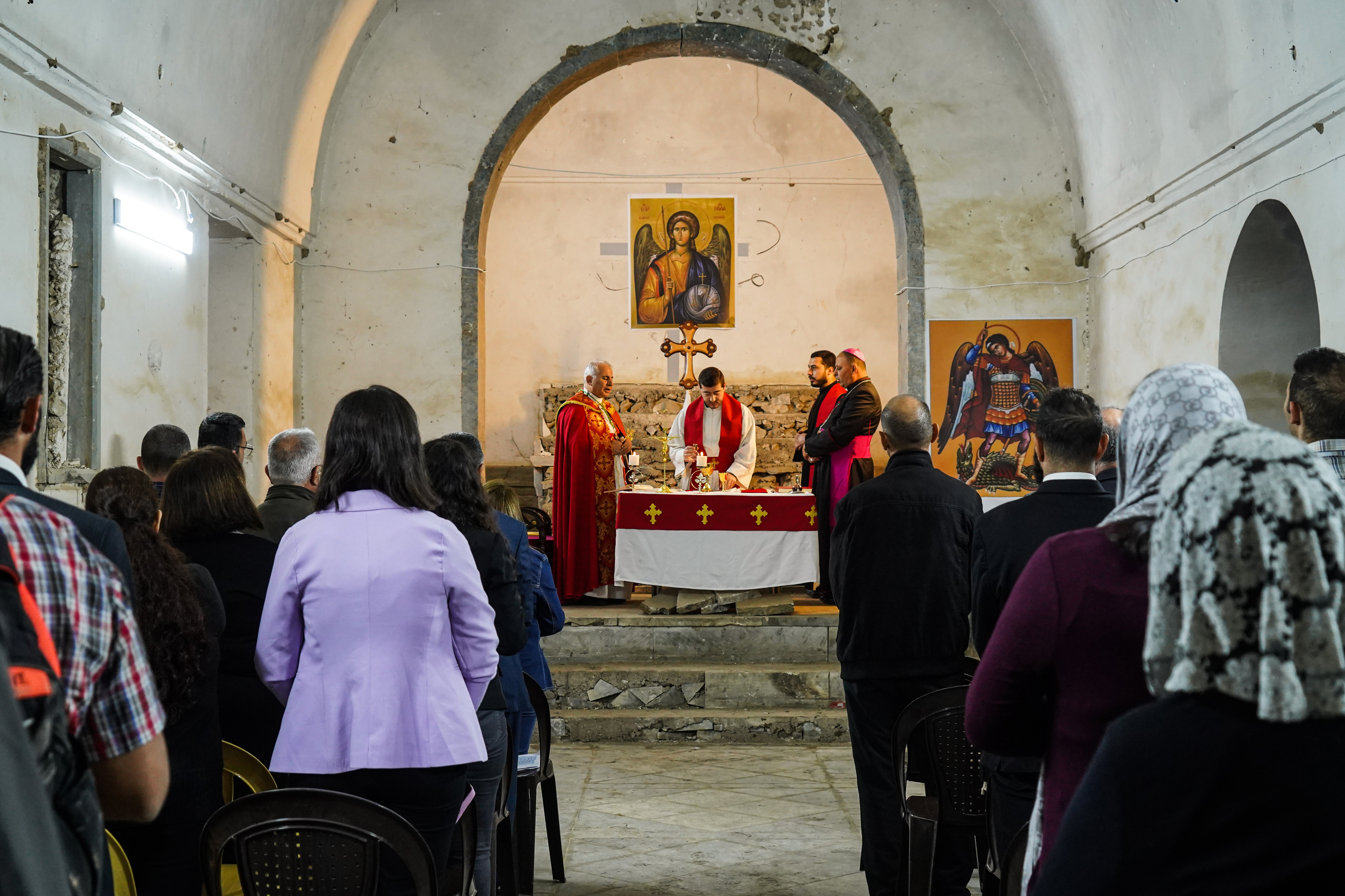 For the first time in more than 20 years, a mass was held at St. Michael's Monastery in Mosul, northern Iraq