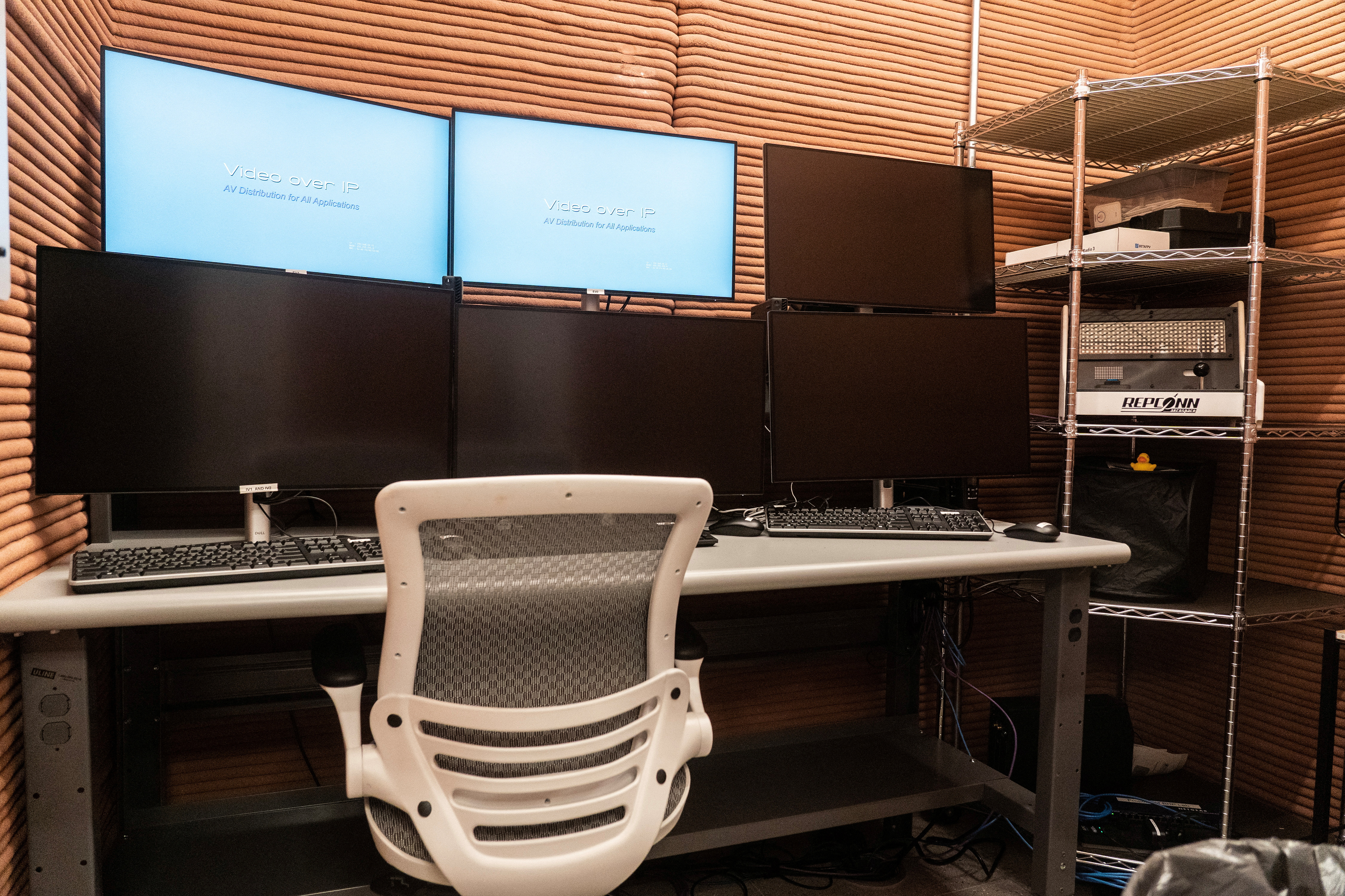 Computer monitors are seen inside the Mars Dune Alpha