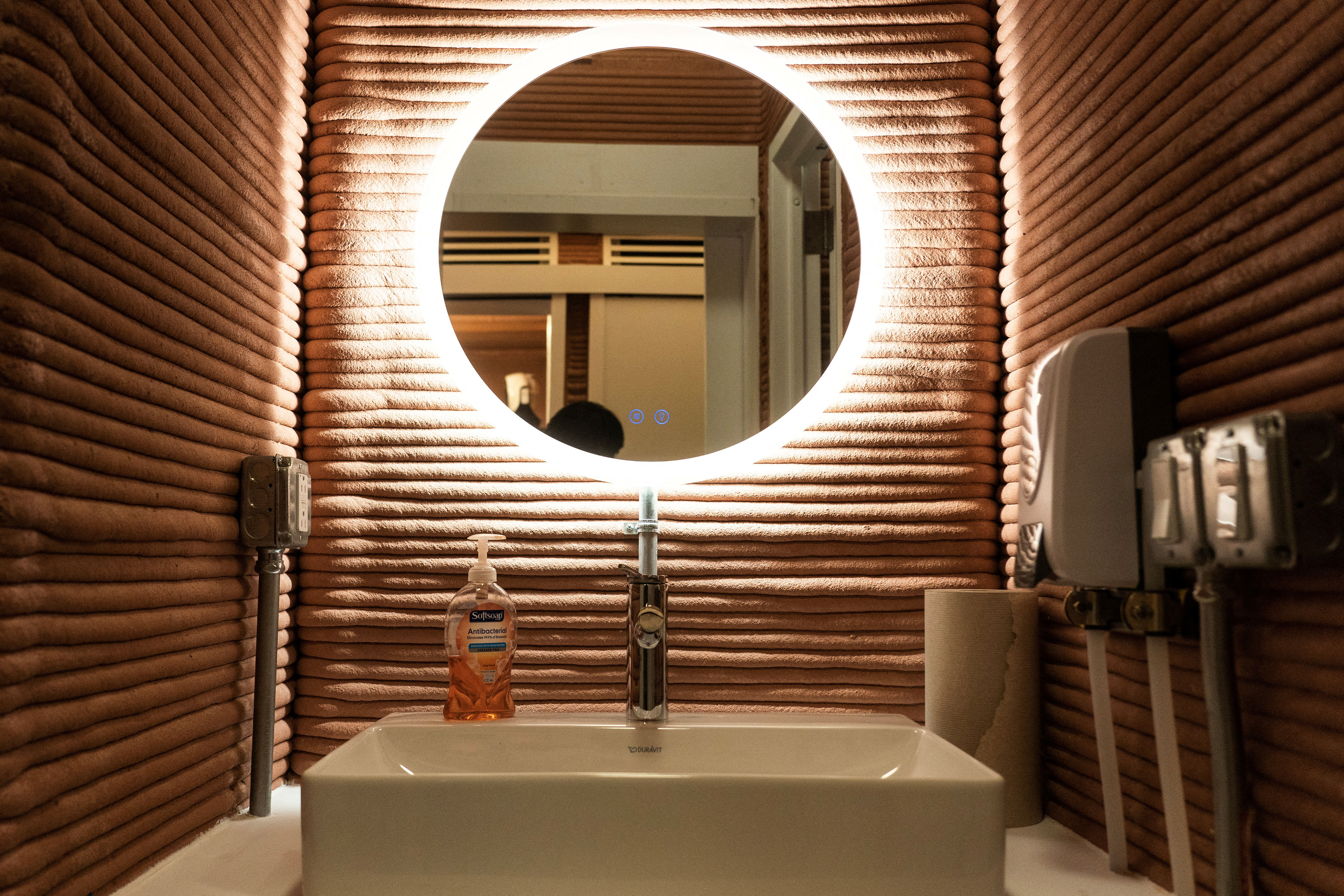 A lavatory is seen inside the Mars Dune Alpha