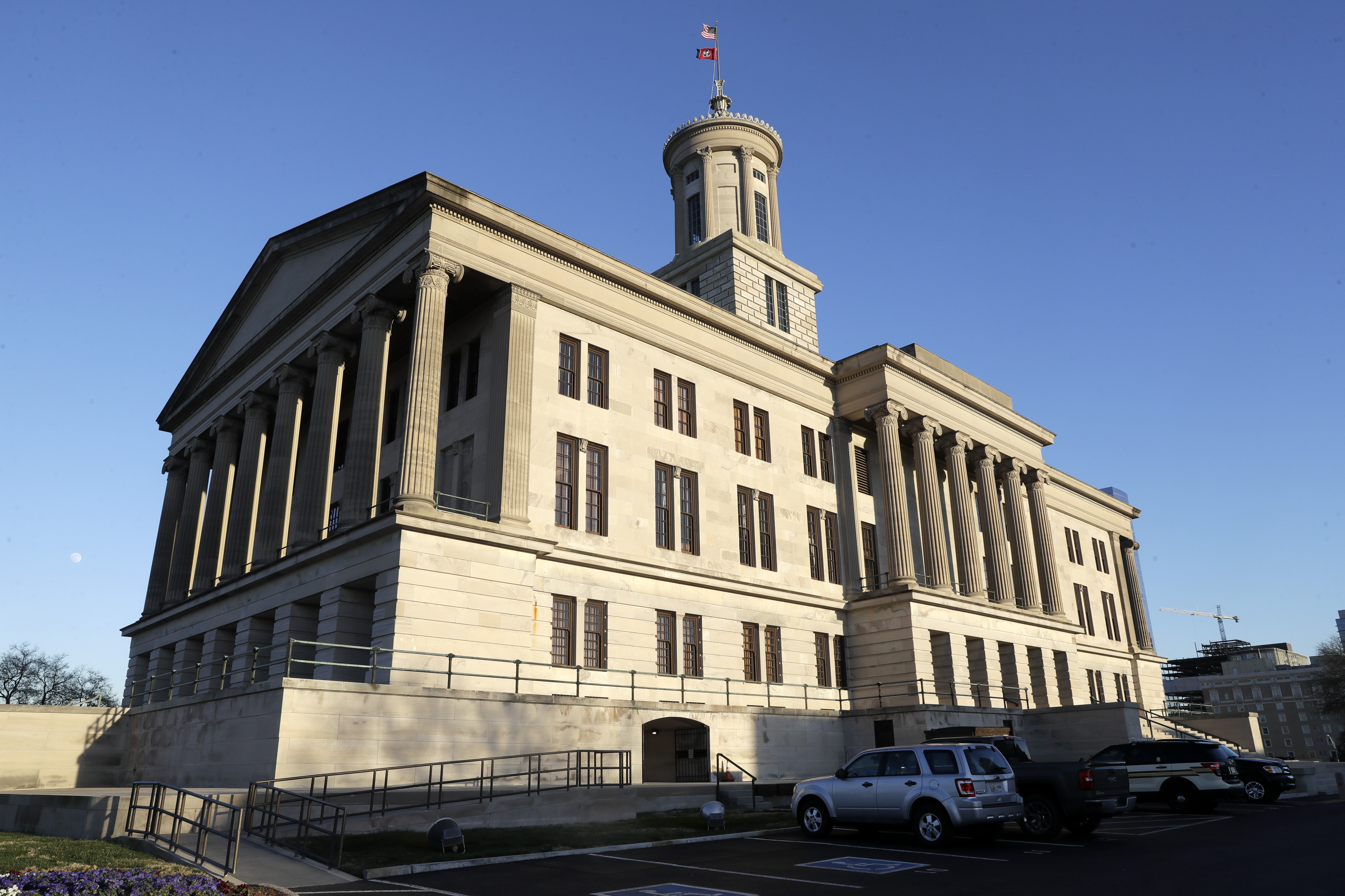 The exterior of the Tennessee capitol in Nashville