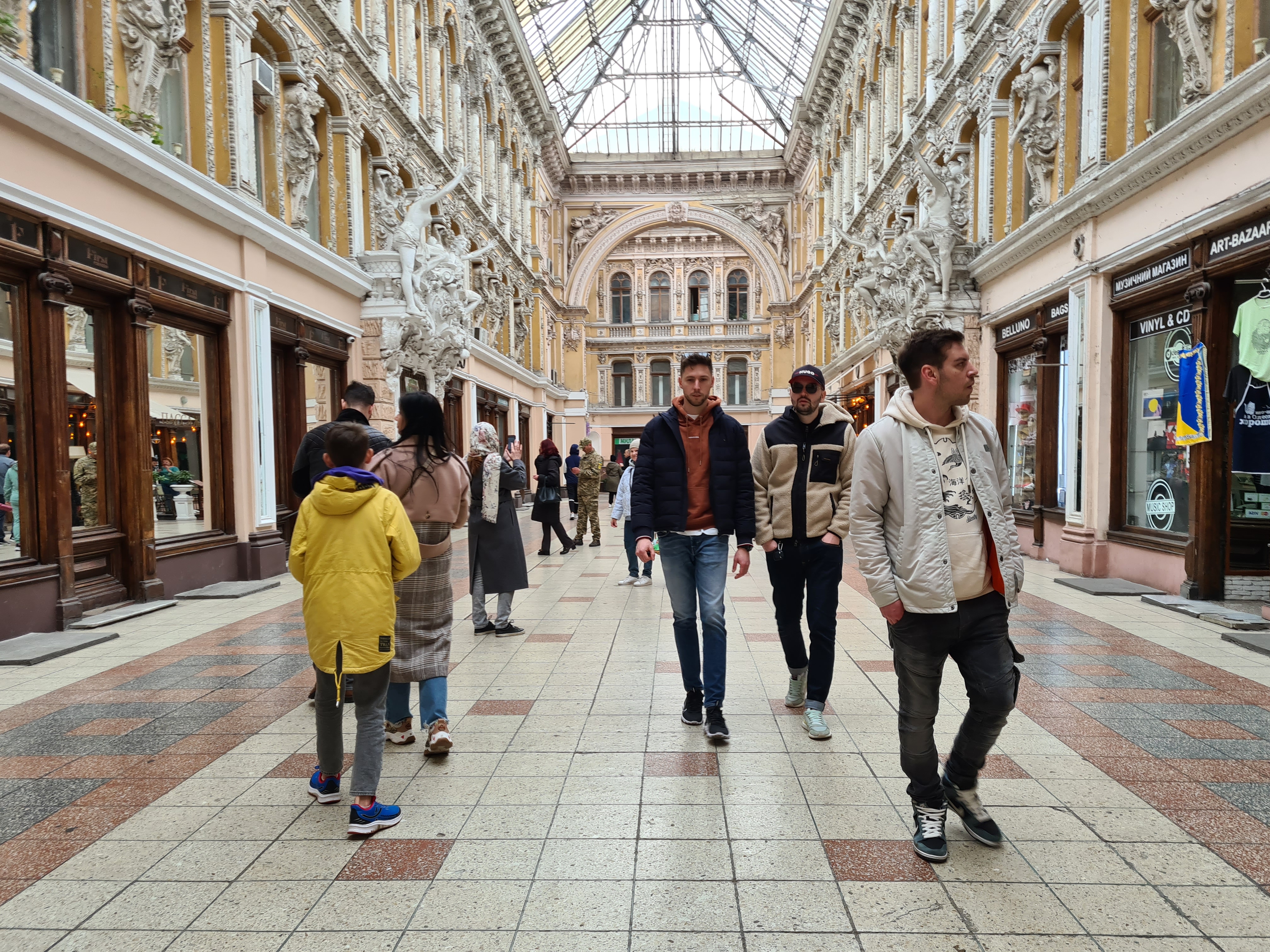 Odesans inside a 19th century shopping mall [Photo: Mansur Mirovalev]