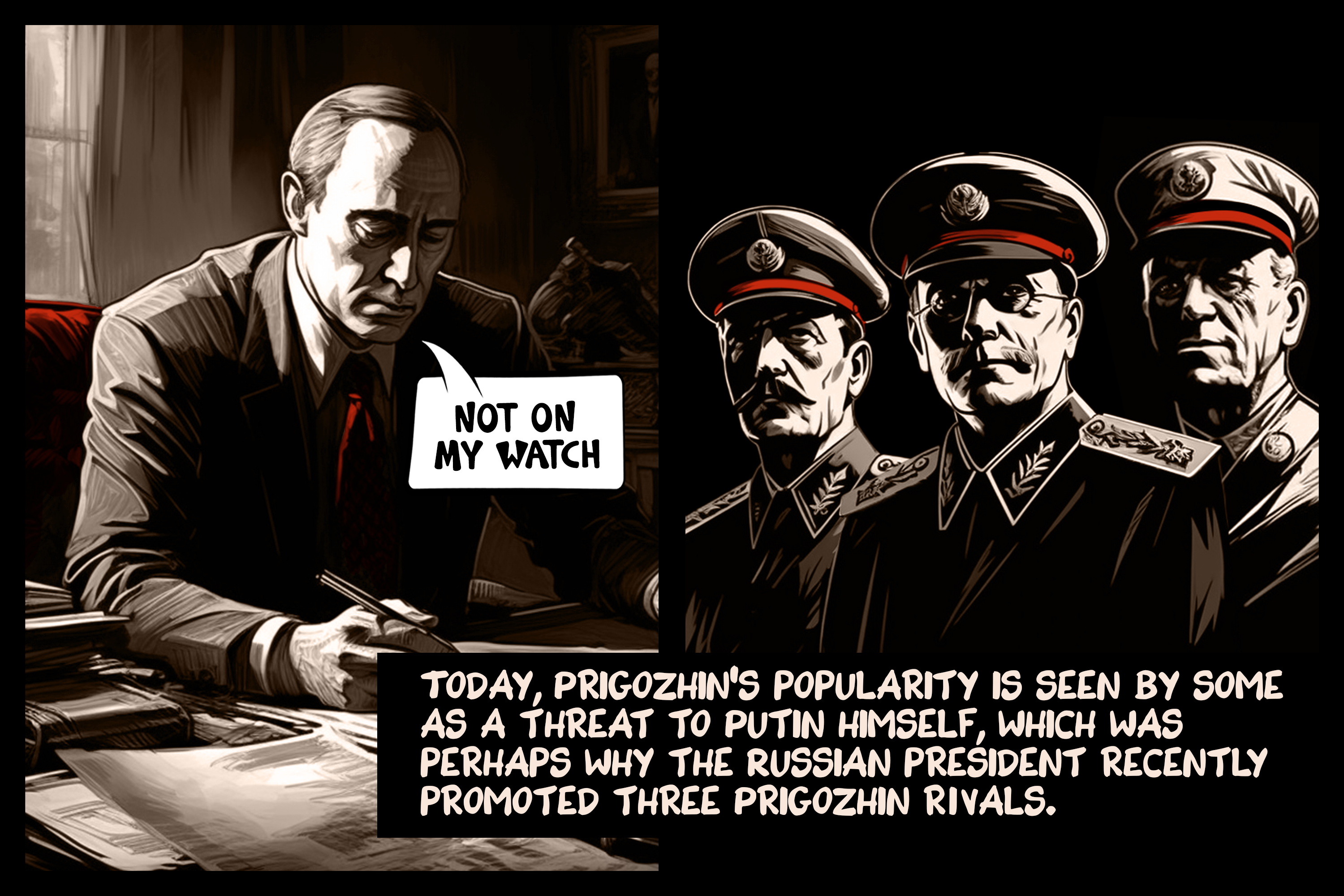 Today, Prigozhin's popularity is seen by some as a threat to Putin himself, which was perhaps why the Russian president recently promoted three Prigozhin rivals.