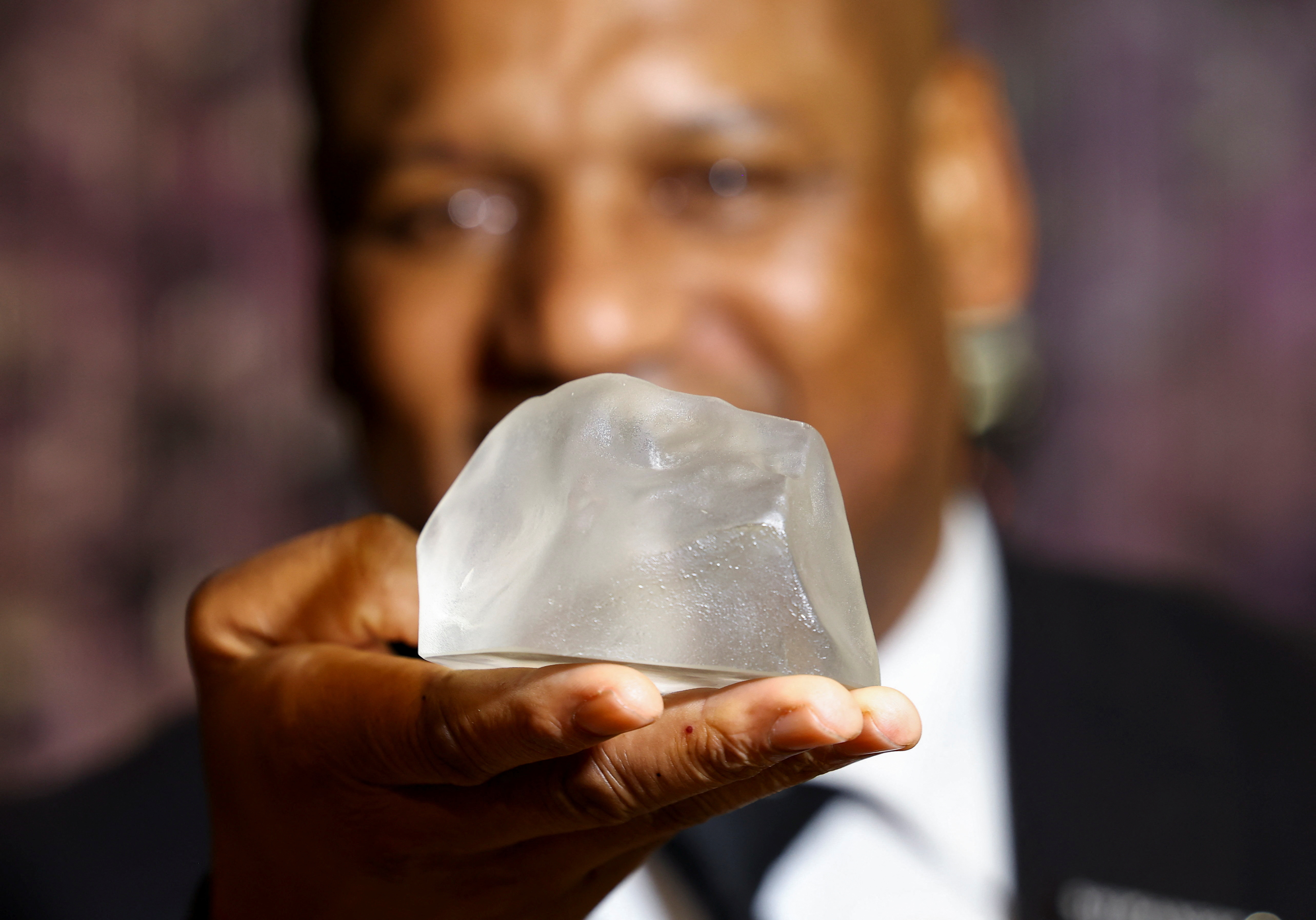A replica of the Cullinan Diamond, the largest gem-quality rough diamond, displayed at the Cape Town Diamond Museum, in Cape Town, South Africa, April 28, 2023