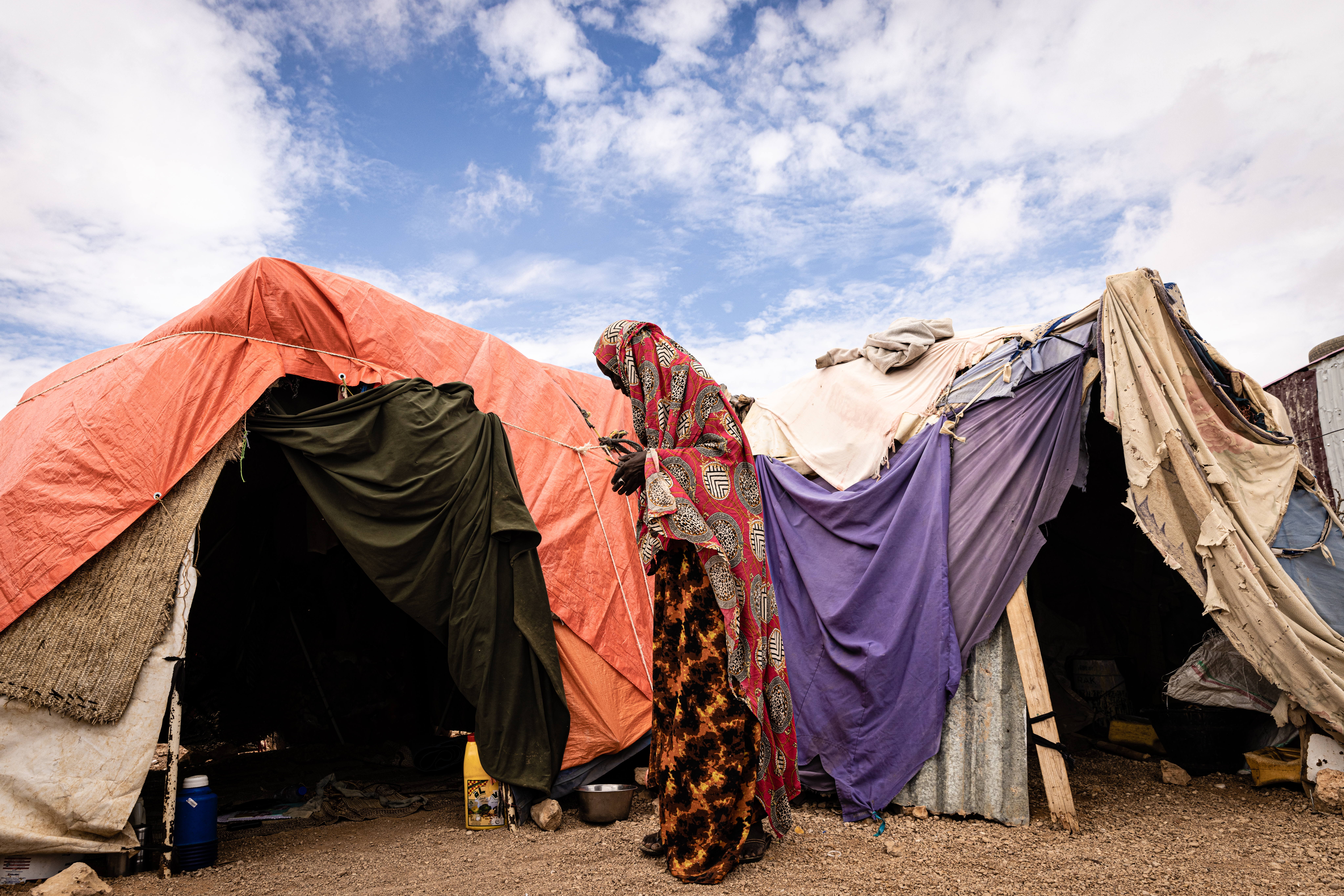 Jillab camp on the outskirts of Garowe, where pastoralist communities displaced by droughts live.