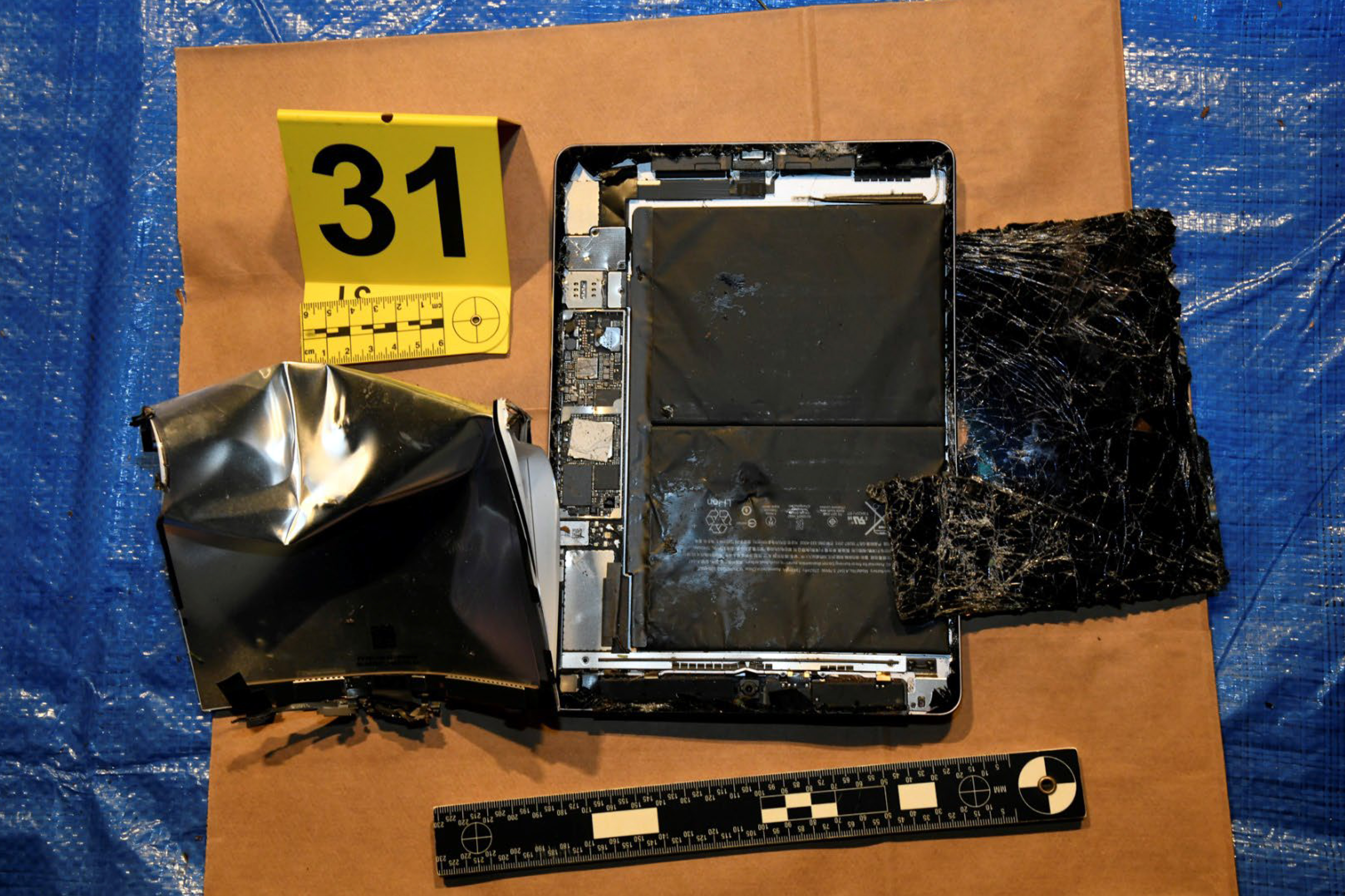 Electronic items recovered from a dumpster at the suspect's home in North Dighton, Massachusetts, US