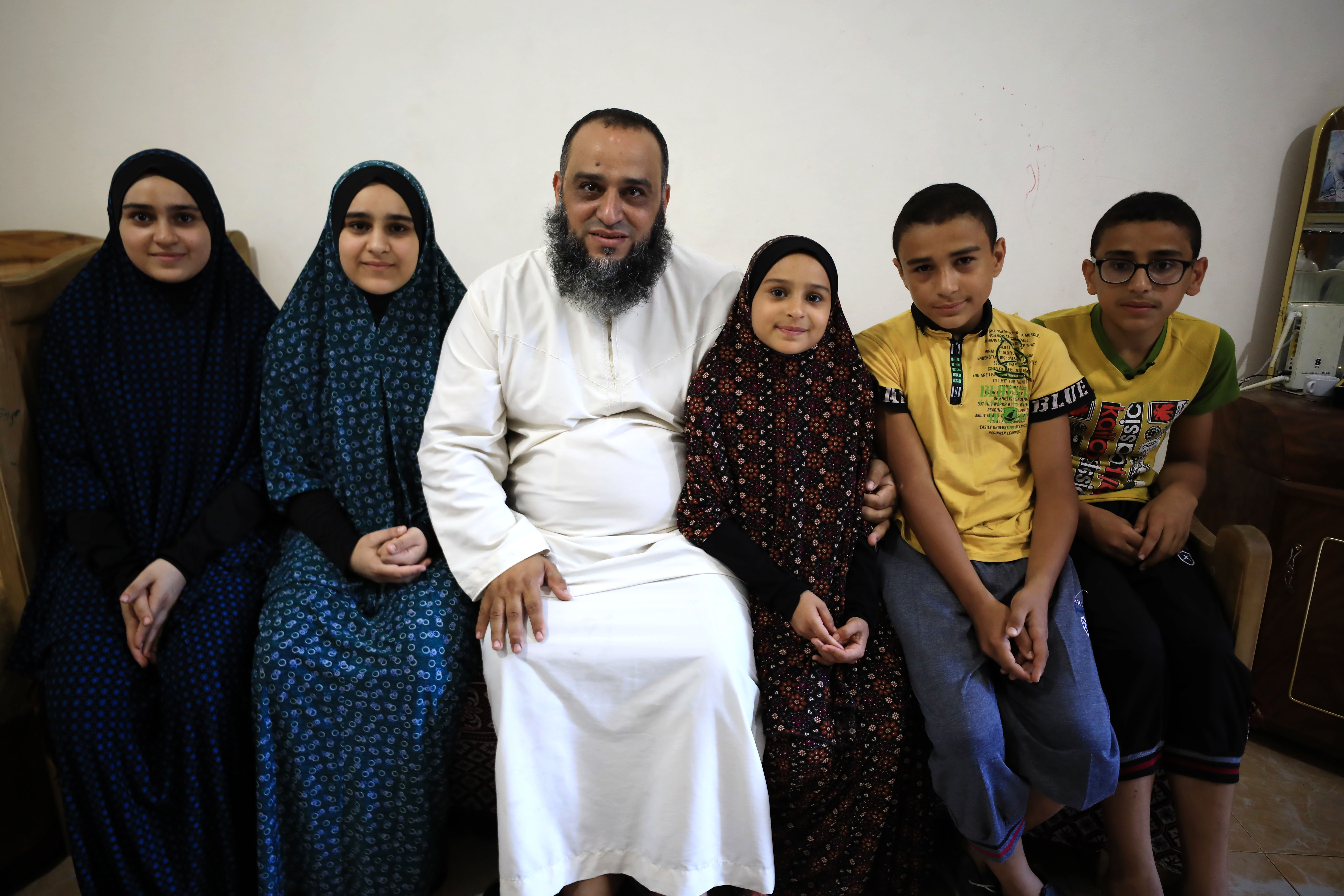 A man and his family