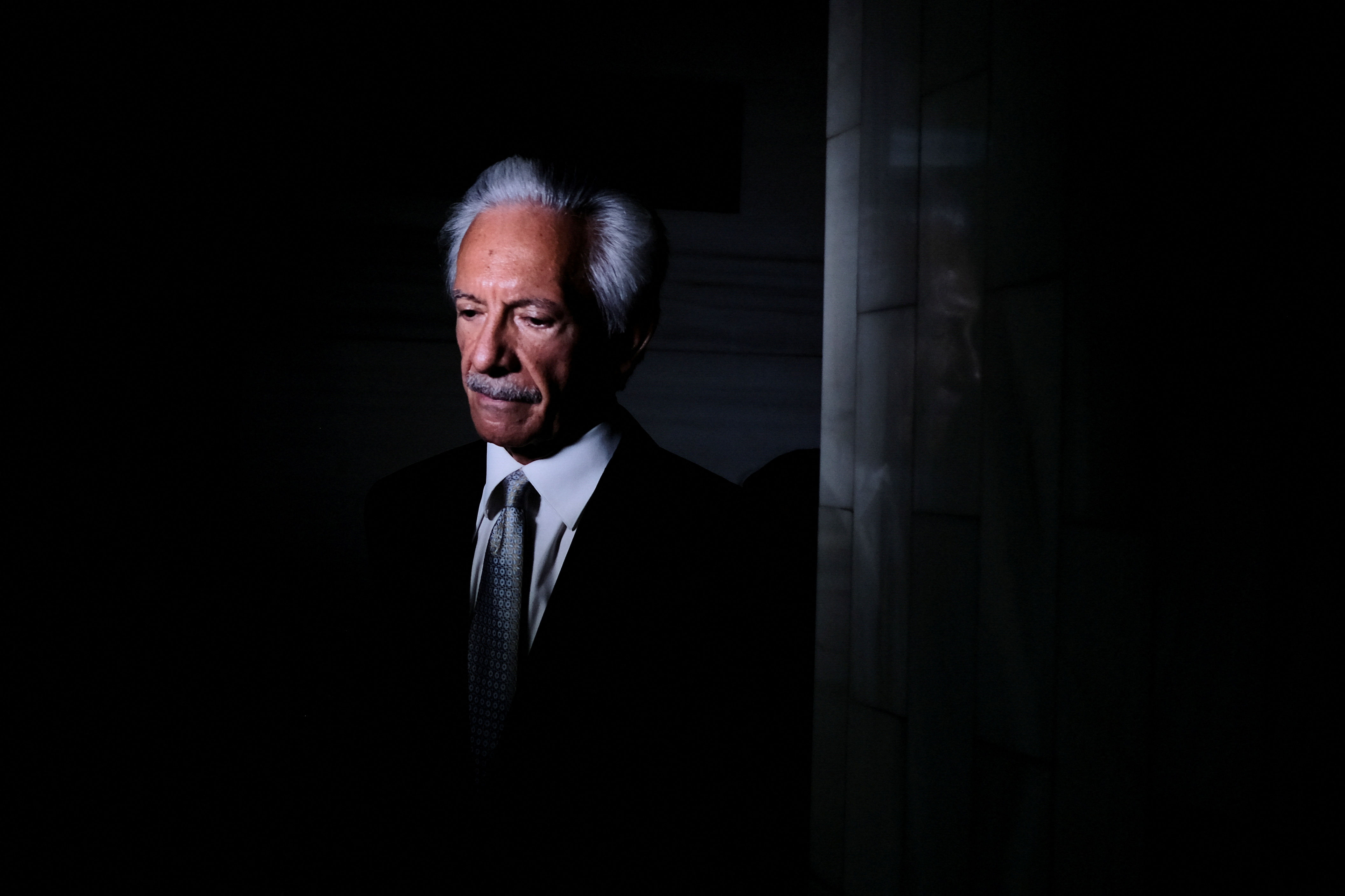 Journalist Jose Ruben Zamora Marroquin, founder and president of El Periodico newspaper, talks with the media after attending his court hearing in Guatemala City, Guatemala, December 8, 2022