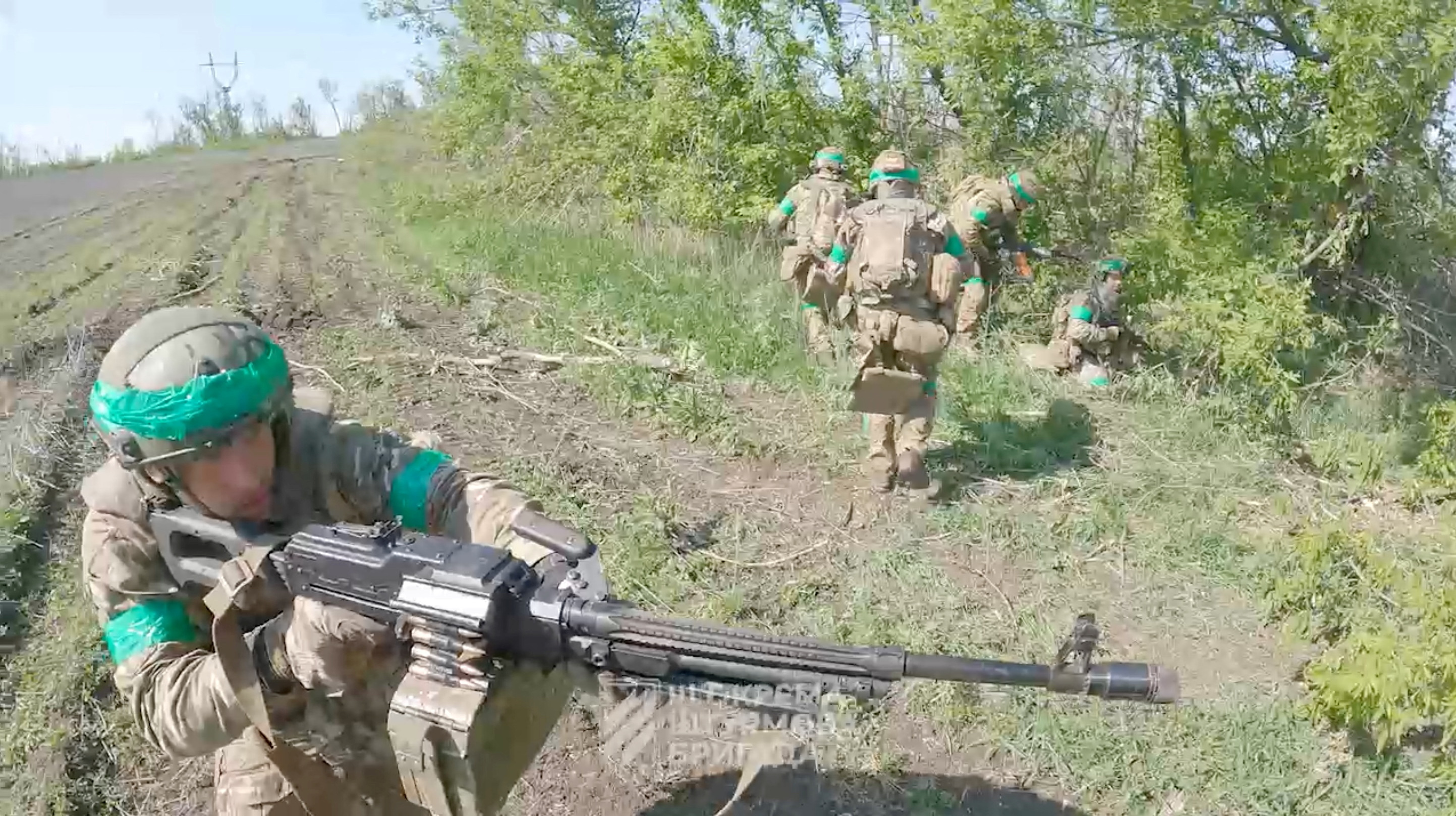 Ukrainian servicemen of the 3rd Assault Brigade move at their position on the front line in Bakhmut direction, Donetsk region, Ukraine, in this screengrab obtained from a social media video released on June 6, 2023. 3rd Assault Brigade/Ukrainian Armed Forces Press Service via REUTERS ATTENTION EDITORS - THIS IMAGE HAS BEEN SUPPLIED BY A THIRD PARTY. MANDATORY CREDIT. NO RESALES. NO ARCHIVES. REUTERS WAS NOT ABLE TO INDEPENDENTLY VERIFY THE LOCATION OF THE VIDEOS OR WHEN THE VIDEOS WERE FILMED.