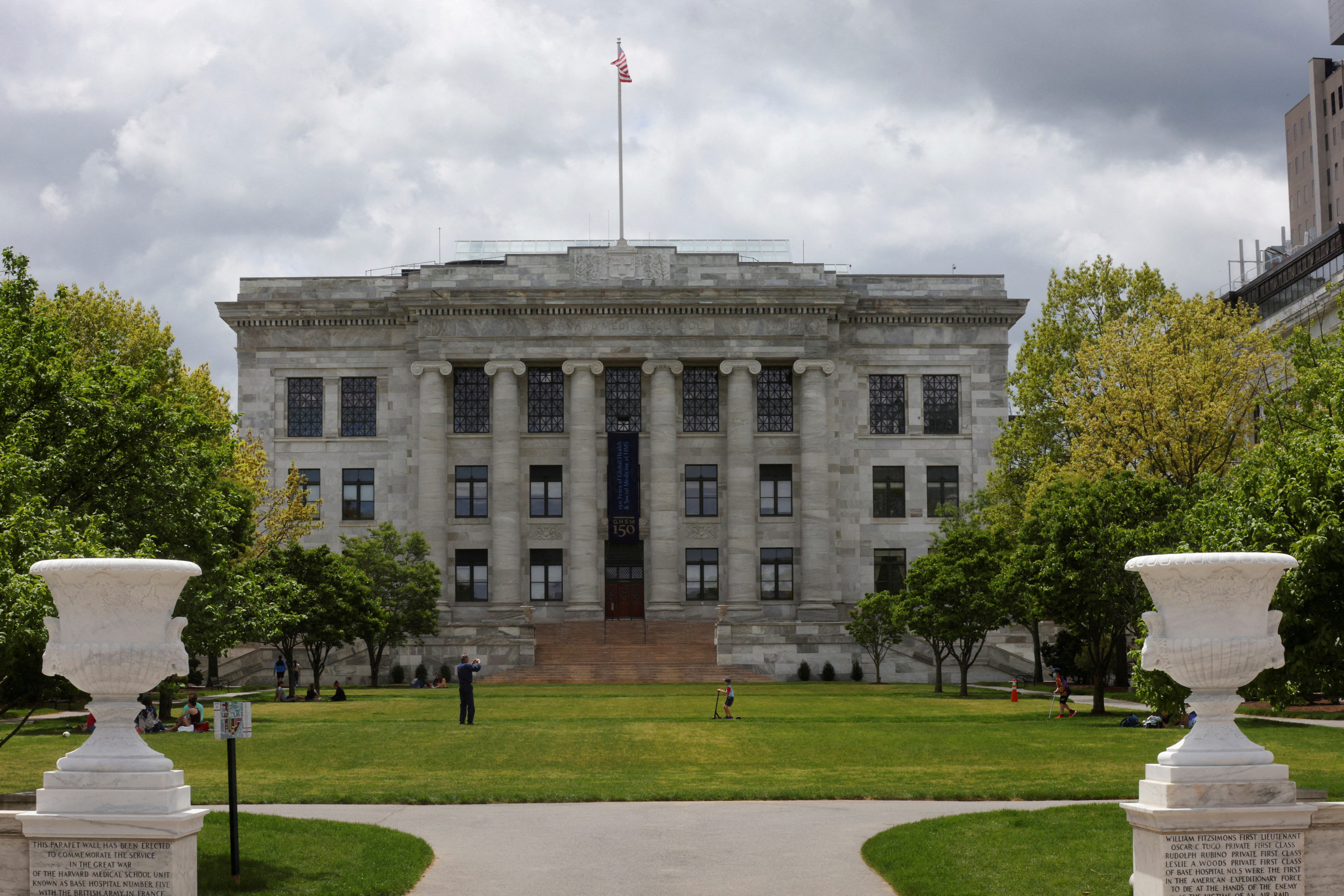 FILE PHOTO: A general view of the Harvard Medical School in the Longwood Medical Area in Boston, Massachusetts, U.S., May 15, 2022. Picture taken with a drone. Picture taken May 15, 2022. REUTERS/Brian Snyder/File Photo
