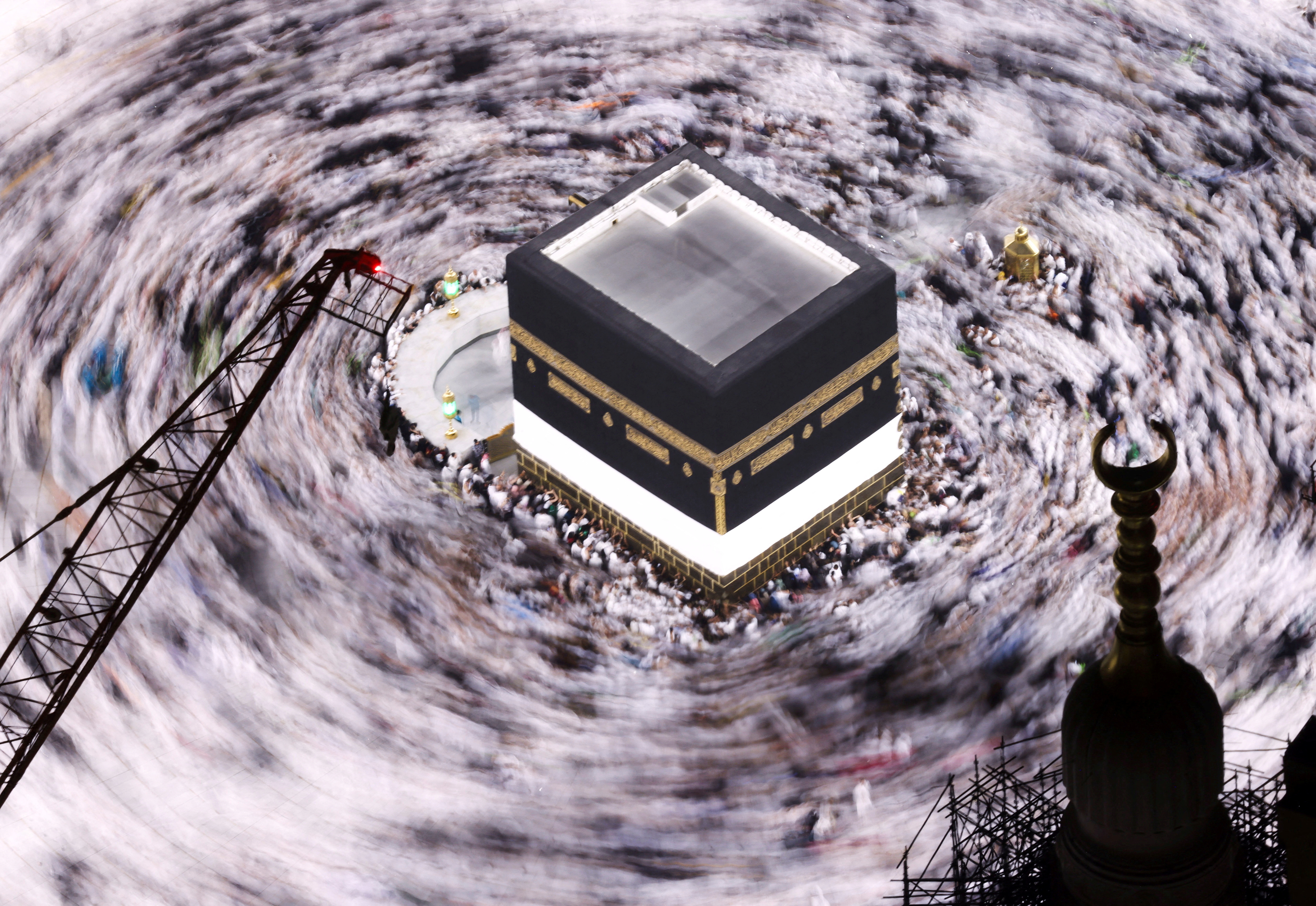 Muslim pilgrims perform the Umrah at the Holy Kaaba,
