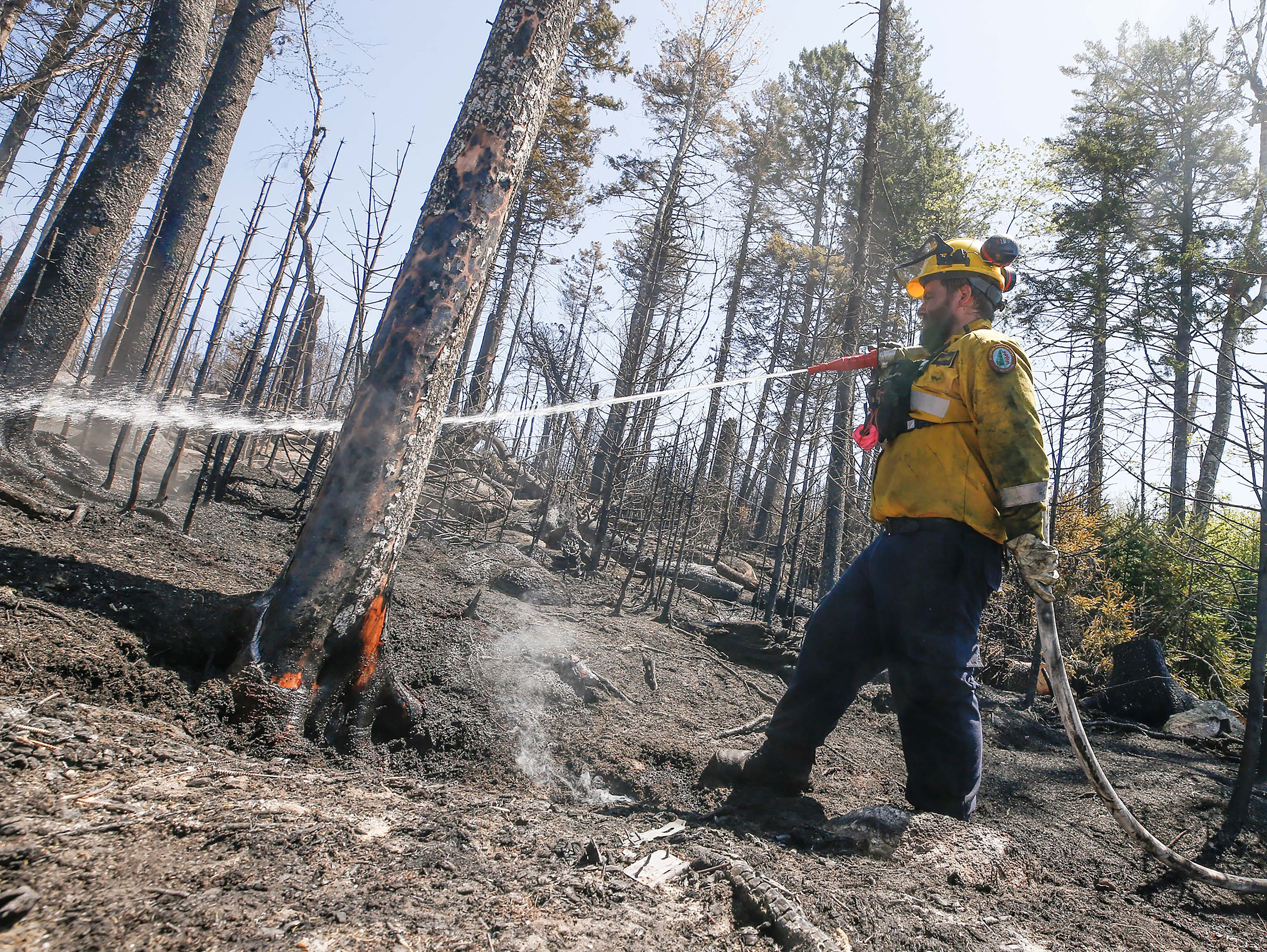 works to put out fires in the Tantallon area