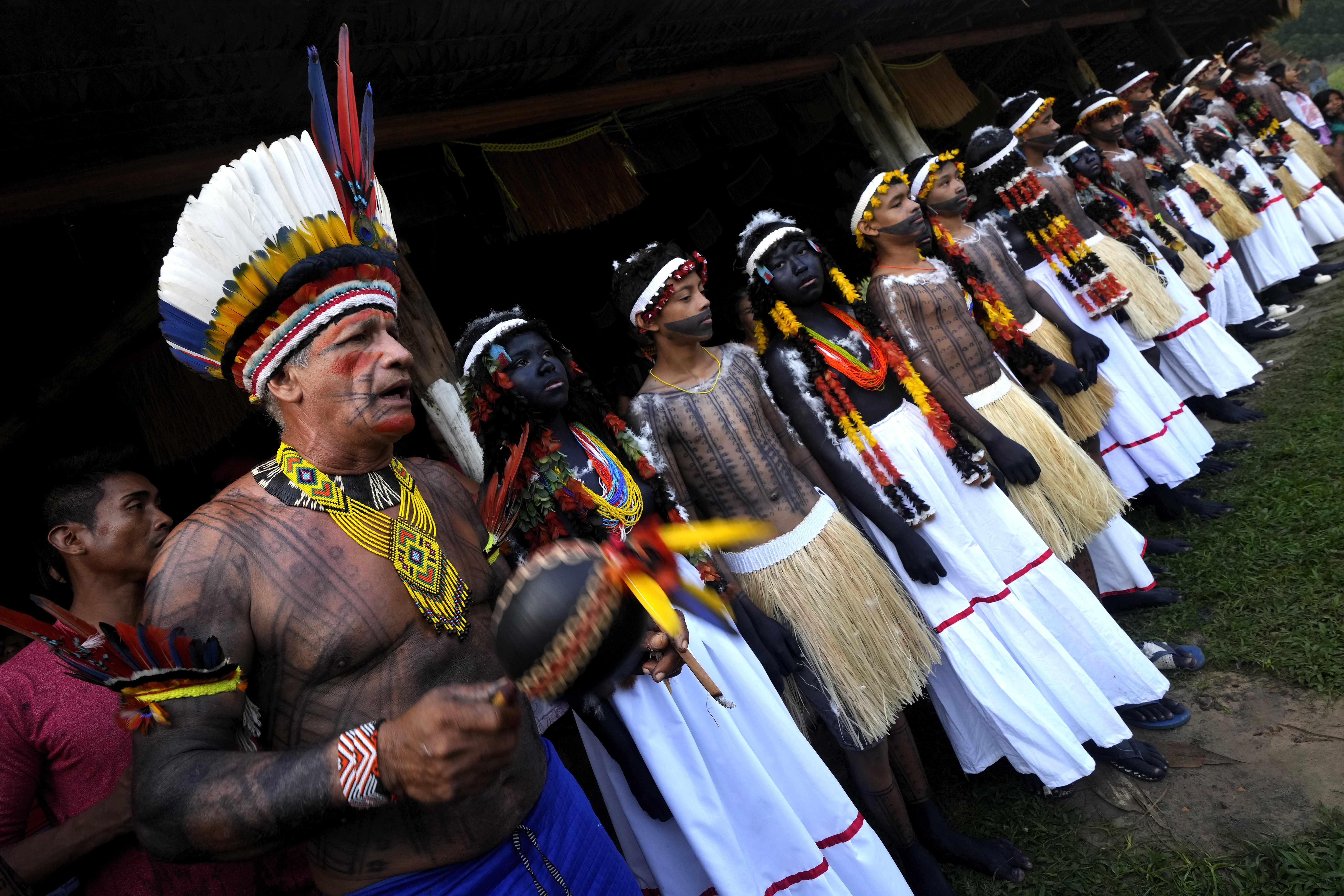 Wyra'whaw coming-of-age festival in the Ramada ritual center, in Tenetehar Wa Tembe village