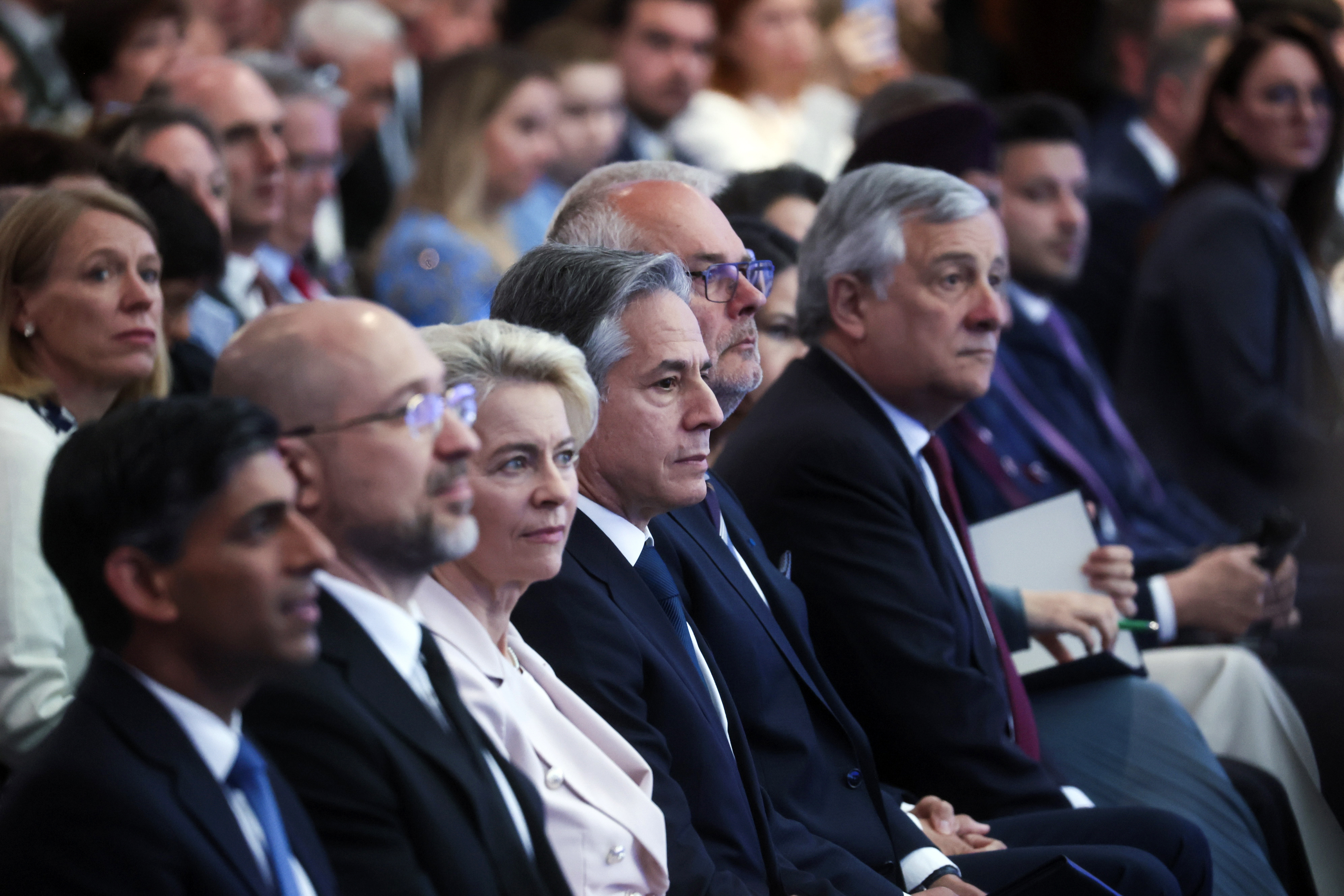 Delegates at the Ukraine Recovery Conference in London including Ursula von der Leyen and Antony Blinken