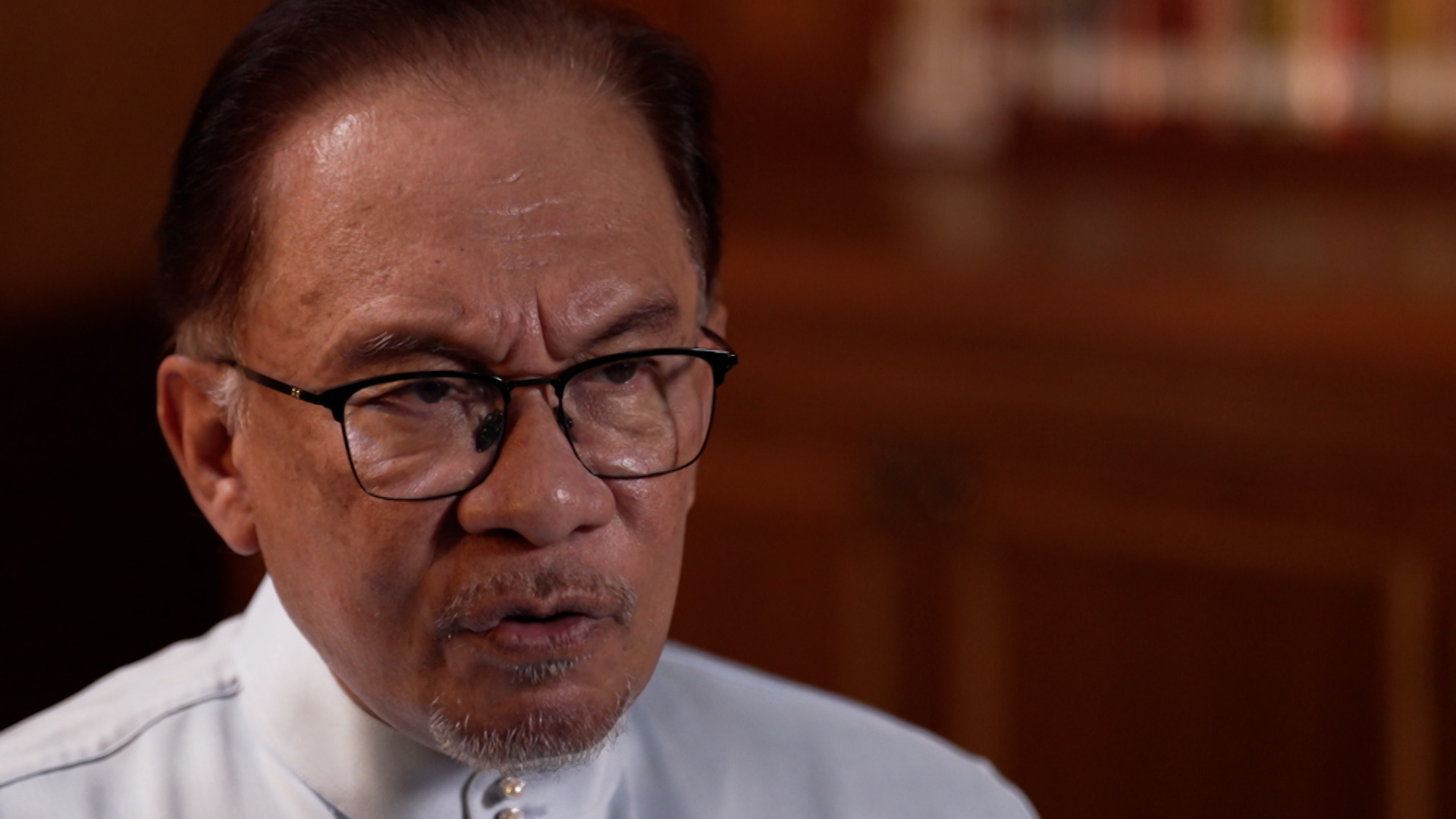 Close up of Anwar Ibrahim taken durin the interview