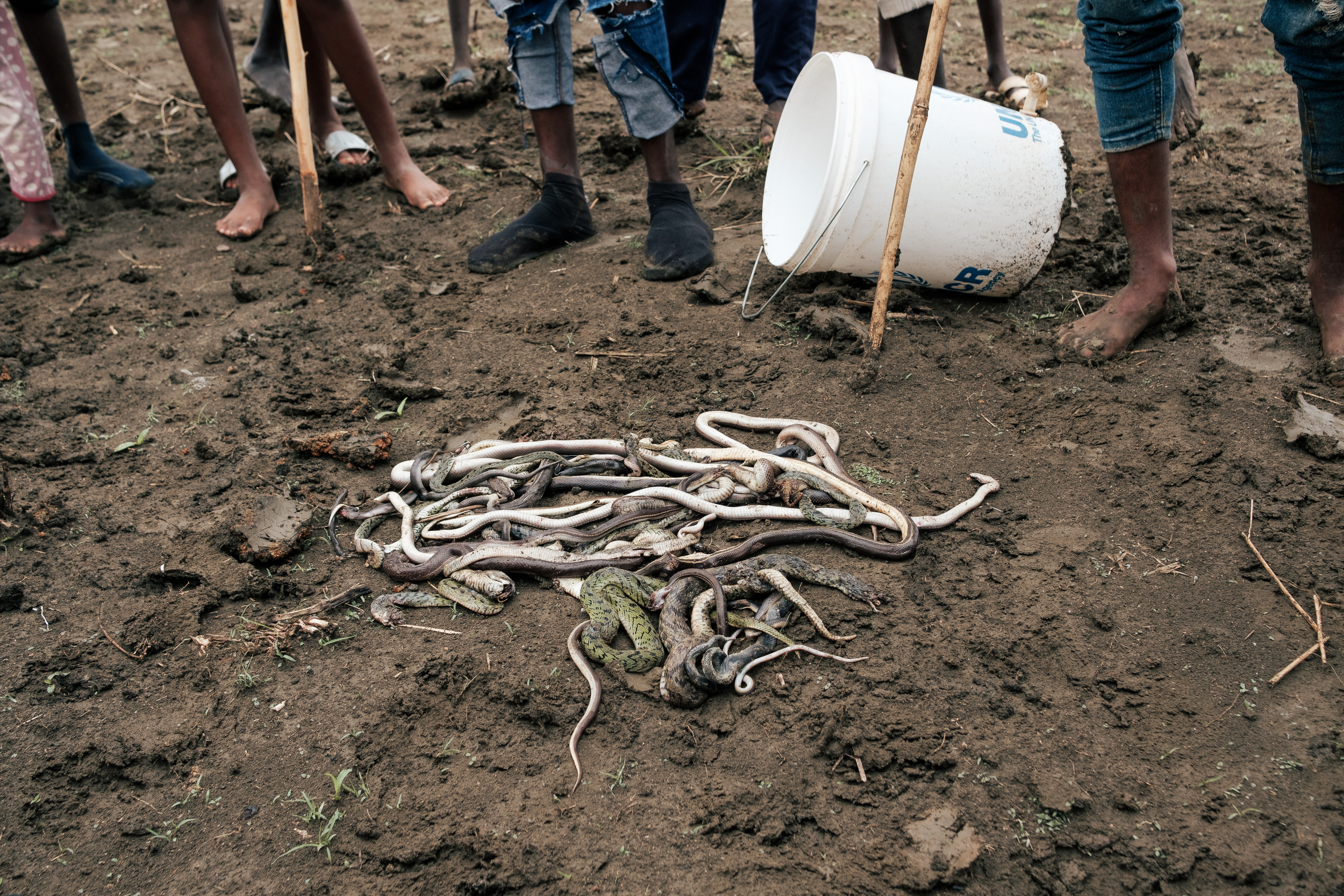 Returnees staying at the transit centre in Renk