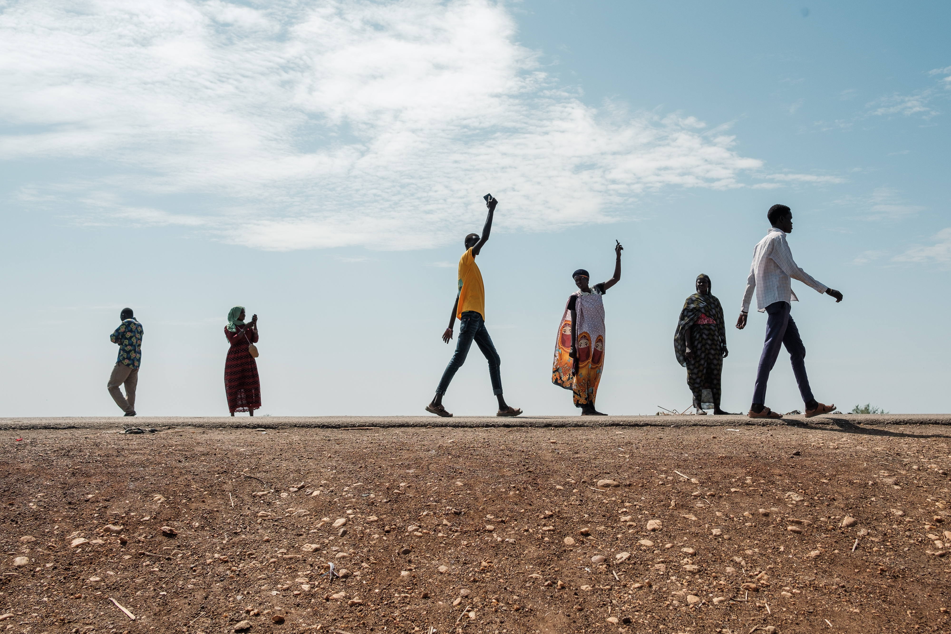 Returnees staying at the transit centre in Renk
