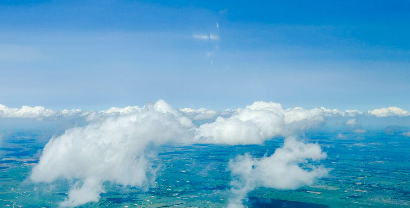 The sky as seen from Michelle's aeroplane 