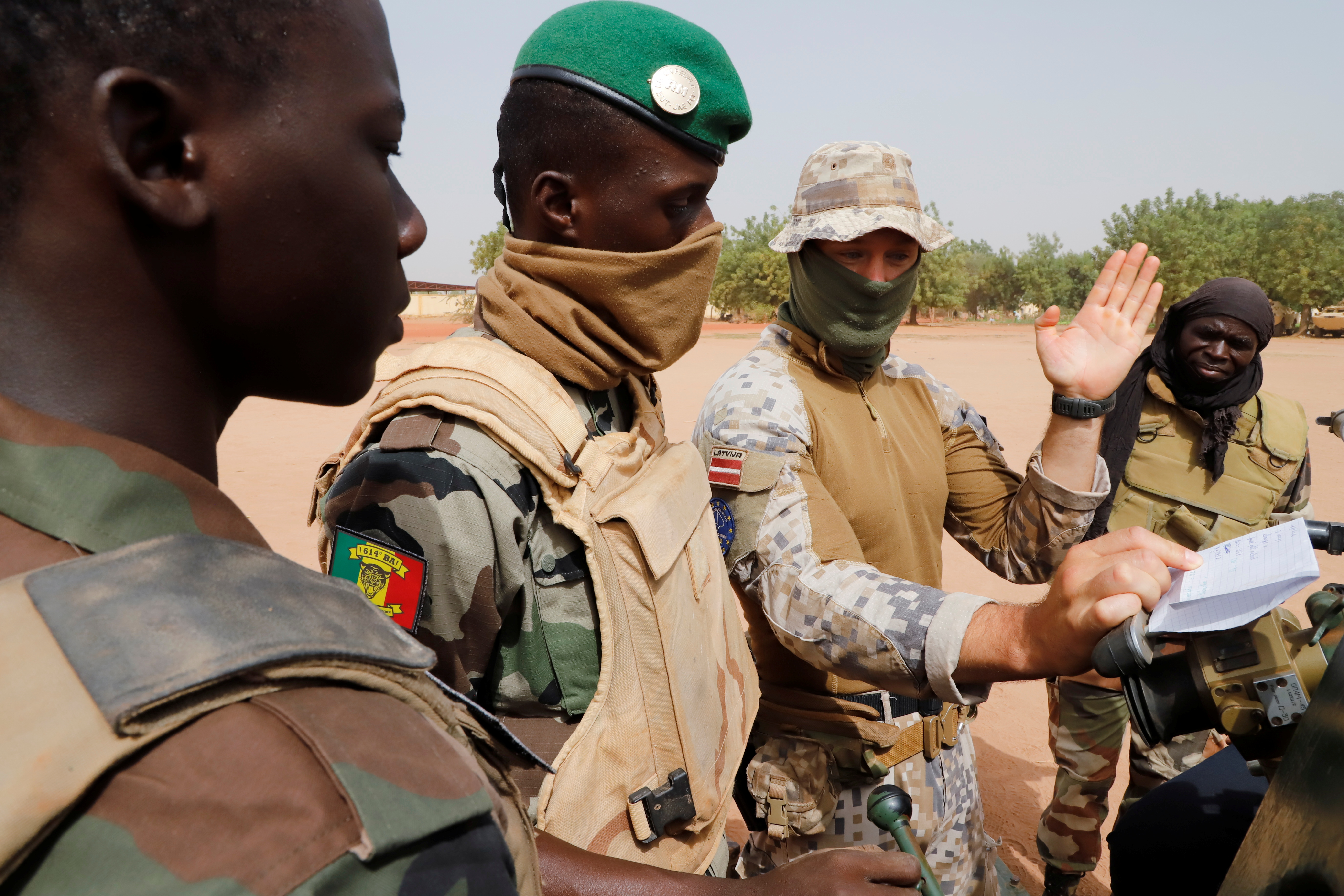 Malian soldiers are pictured during a training exercise