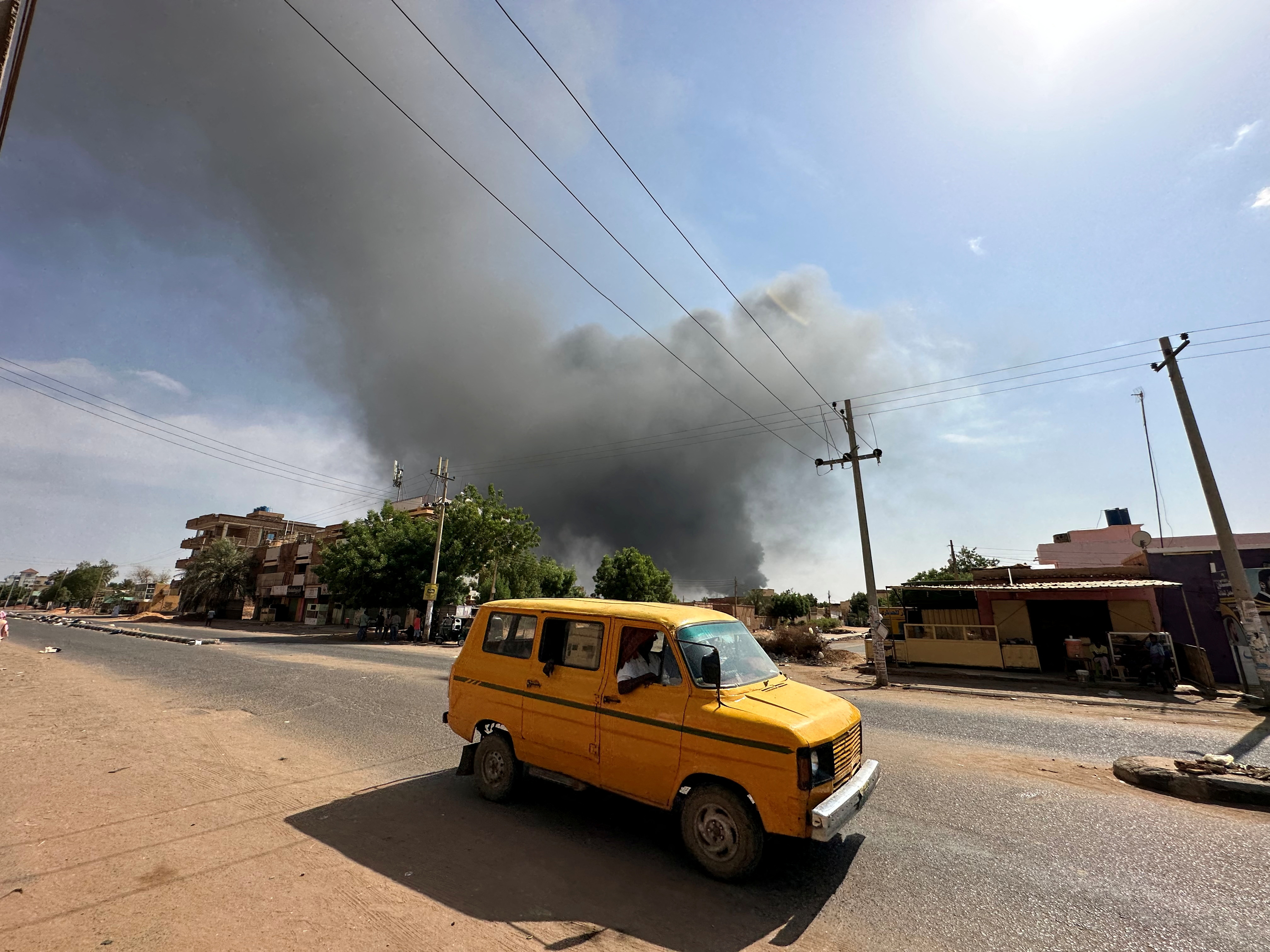 Smoke rises during clashes between the army and the paramilitary Rapid Support Forces (RSF), in Omdurman, Sudan, on July 4, 2023.