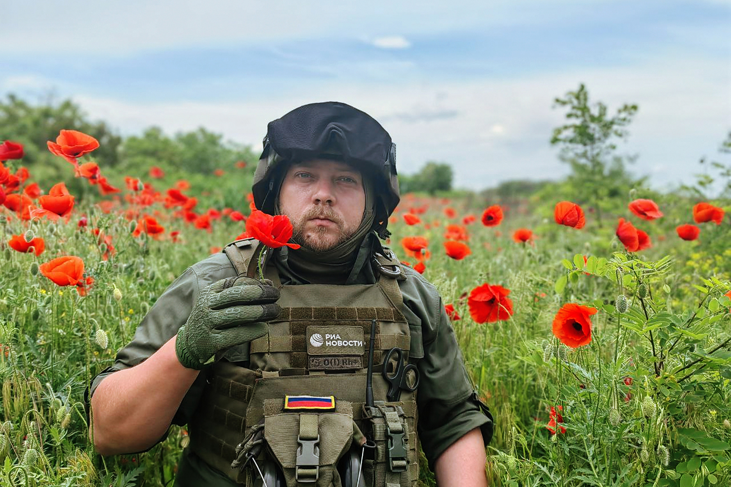 A handout photograph of Rostislav Zhuravlev, the Russian war correspondent, provided by Sputnik news agency