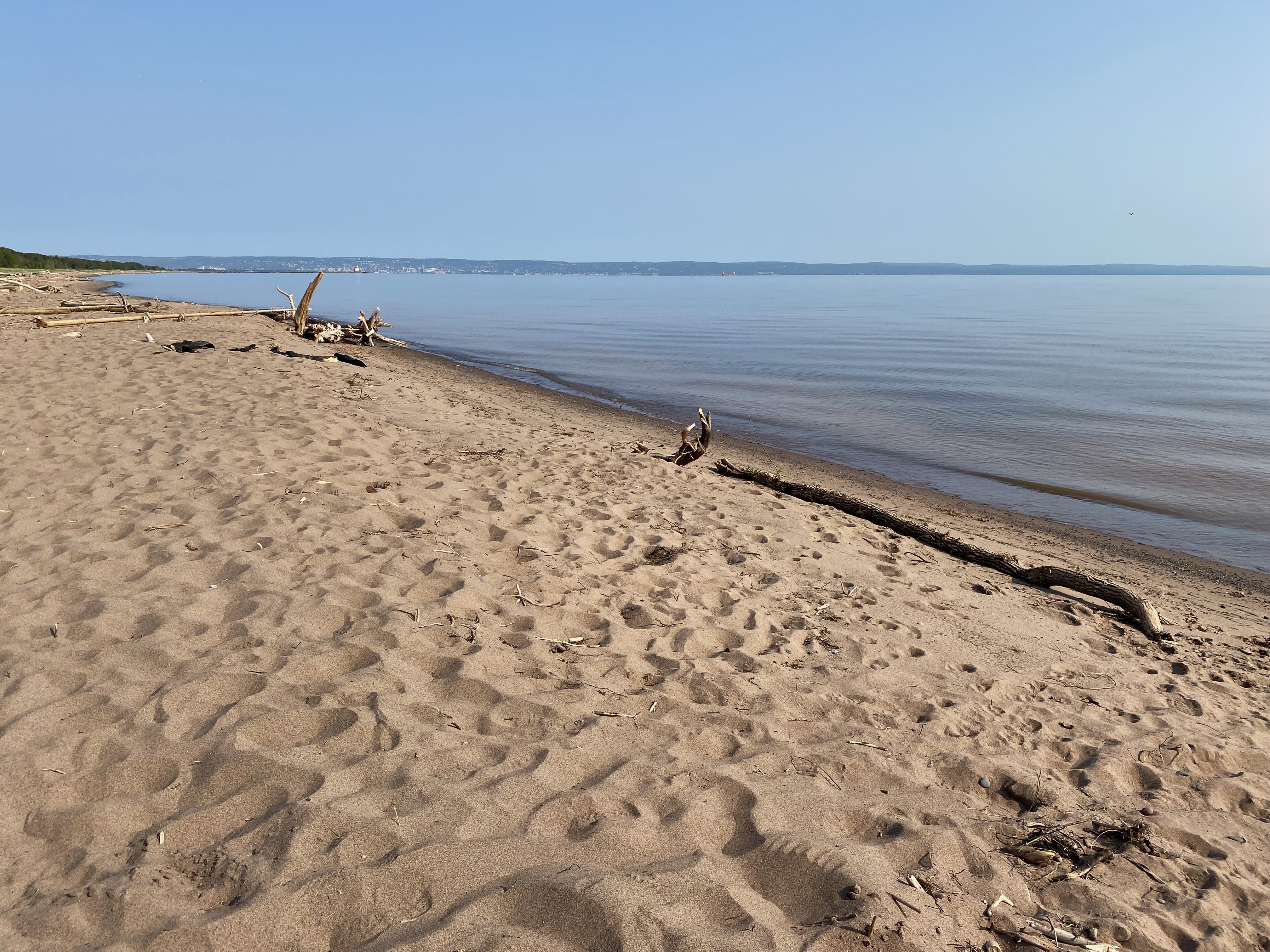 A view of Lake Superior at Wisconsin Point, Wisconsin, US