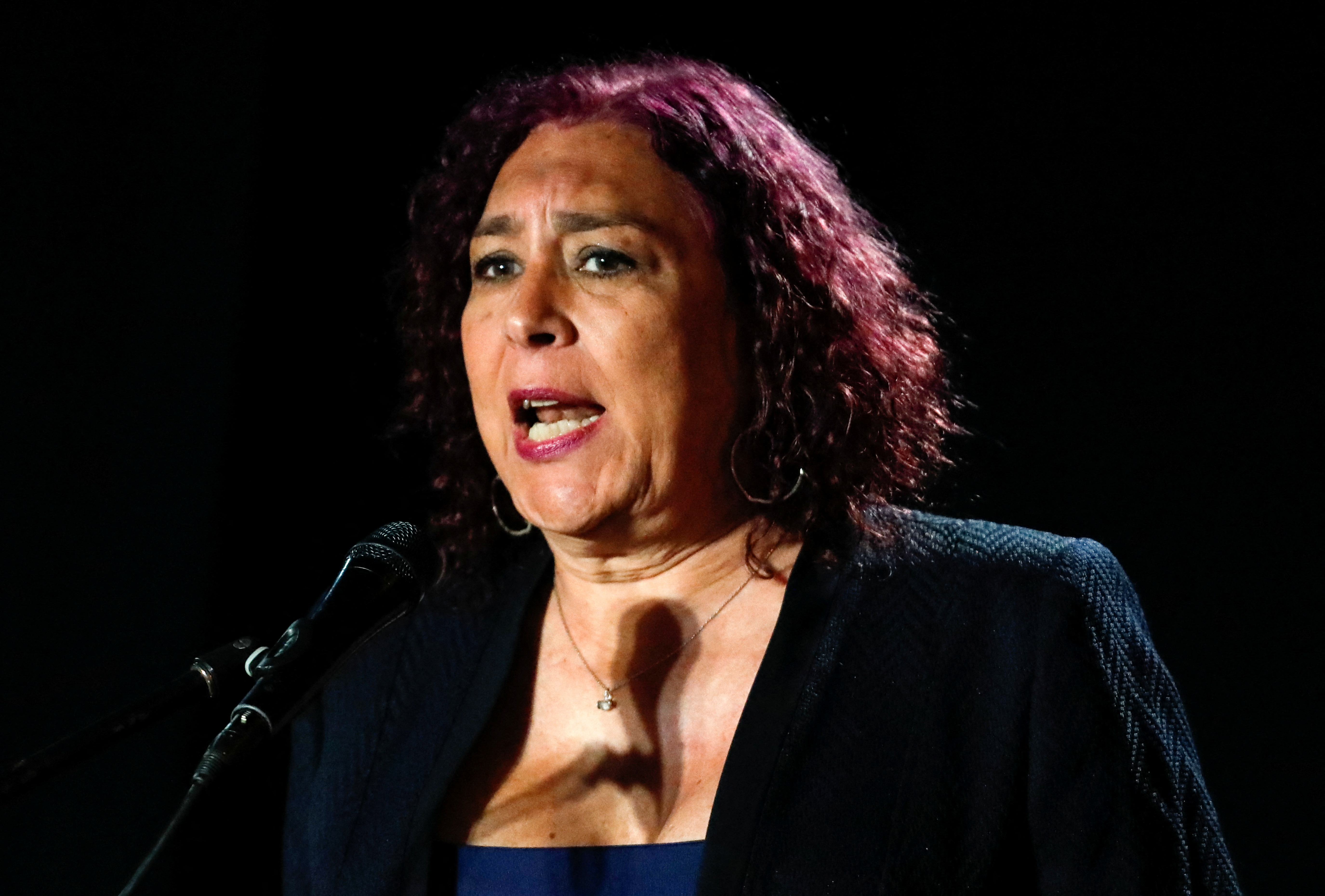 Tamara Adrian, candidate of the Unidos por la Dignidad party, attends a debate with other candidates, in Caracas, Venezuela July 12, 2023.