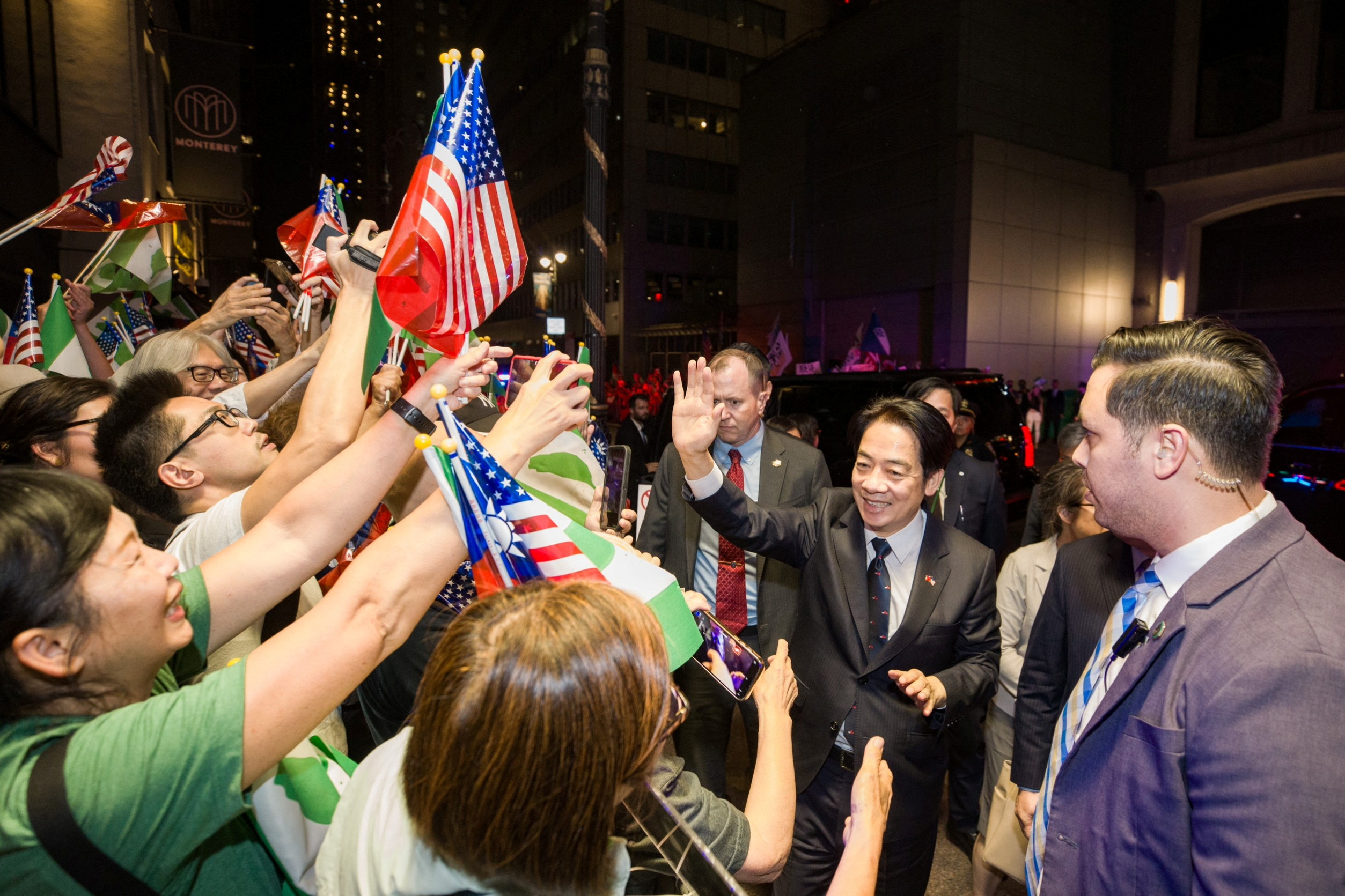 Taiwan's Vice President William Lai arrives at the Lotte Hotel in Manhattan in New York City