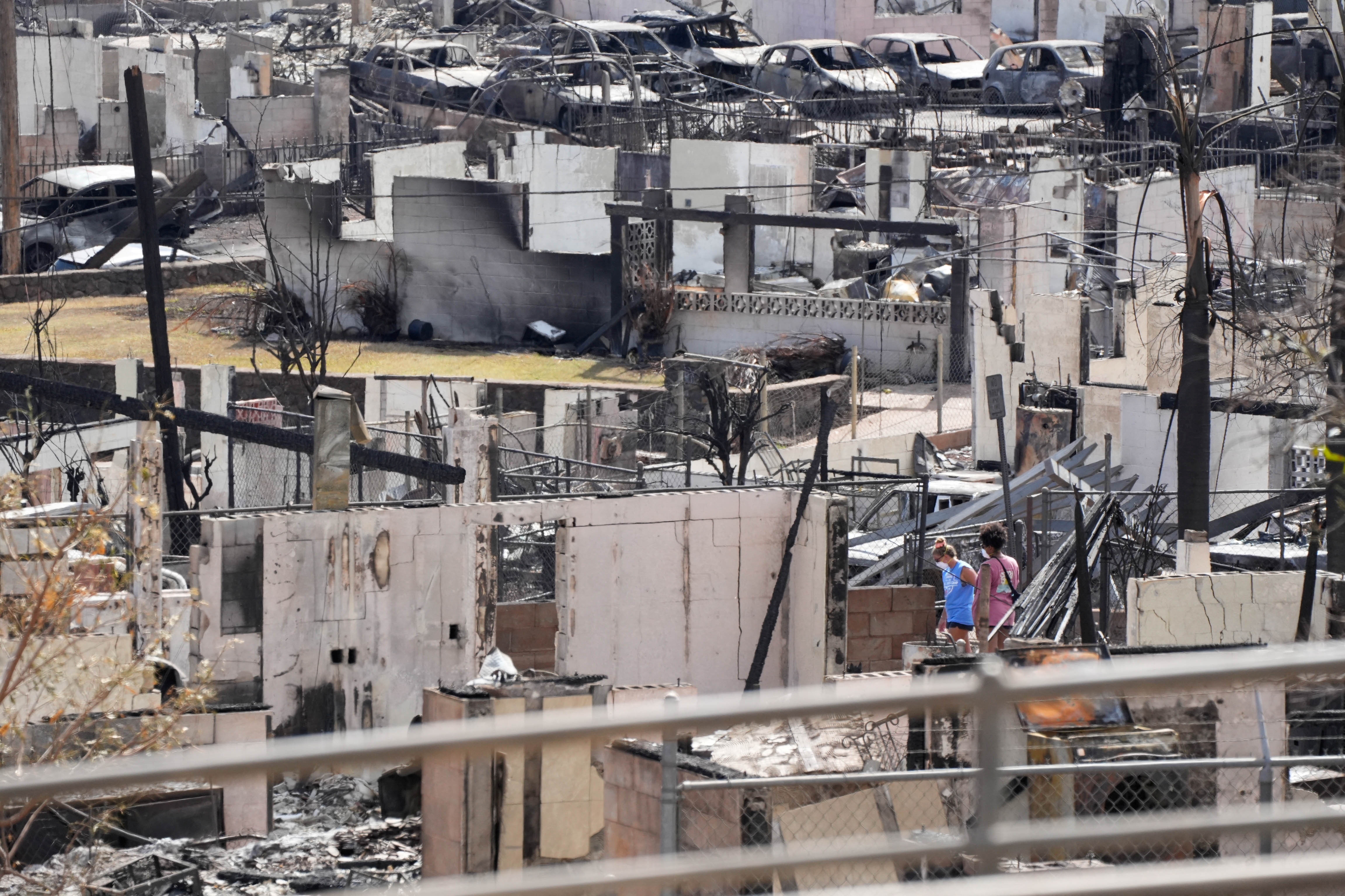 Burned-out homes in Lahaina