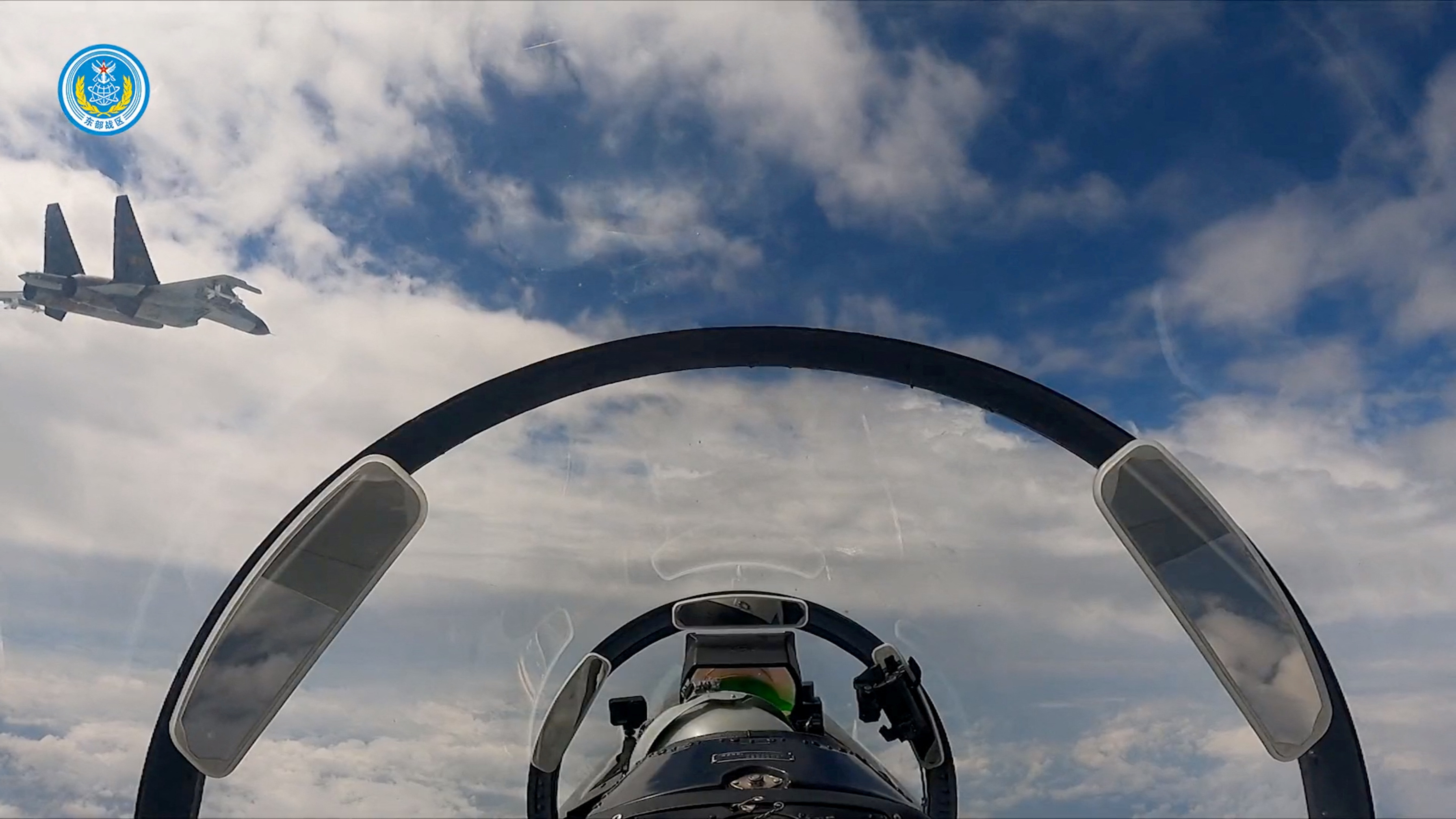 Air Force aircrafts take part in military drills by the Eastern Theatre Command of China's People's Liberation Army (PLA) around Taiwan, in this screengrab from a handout video released August 19, 2023. Eastern Theatre Command/Handout via REUTERS ATTENTION EDITORS - THIS IMAGE WAS PROVIDED BY A THIRD PARTY. MANDATORY CREDIT. NO RESALES. NO ARCHIVES.