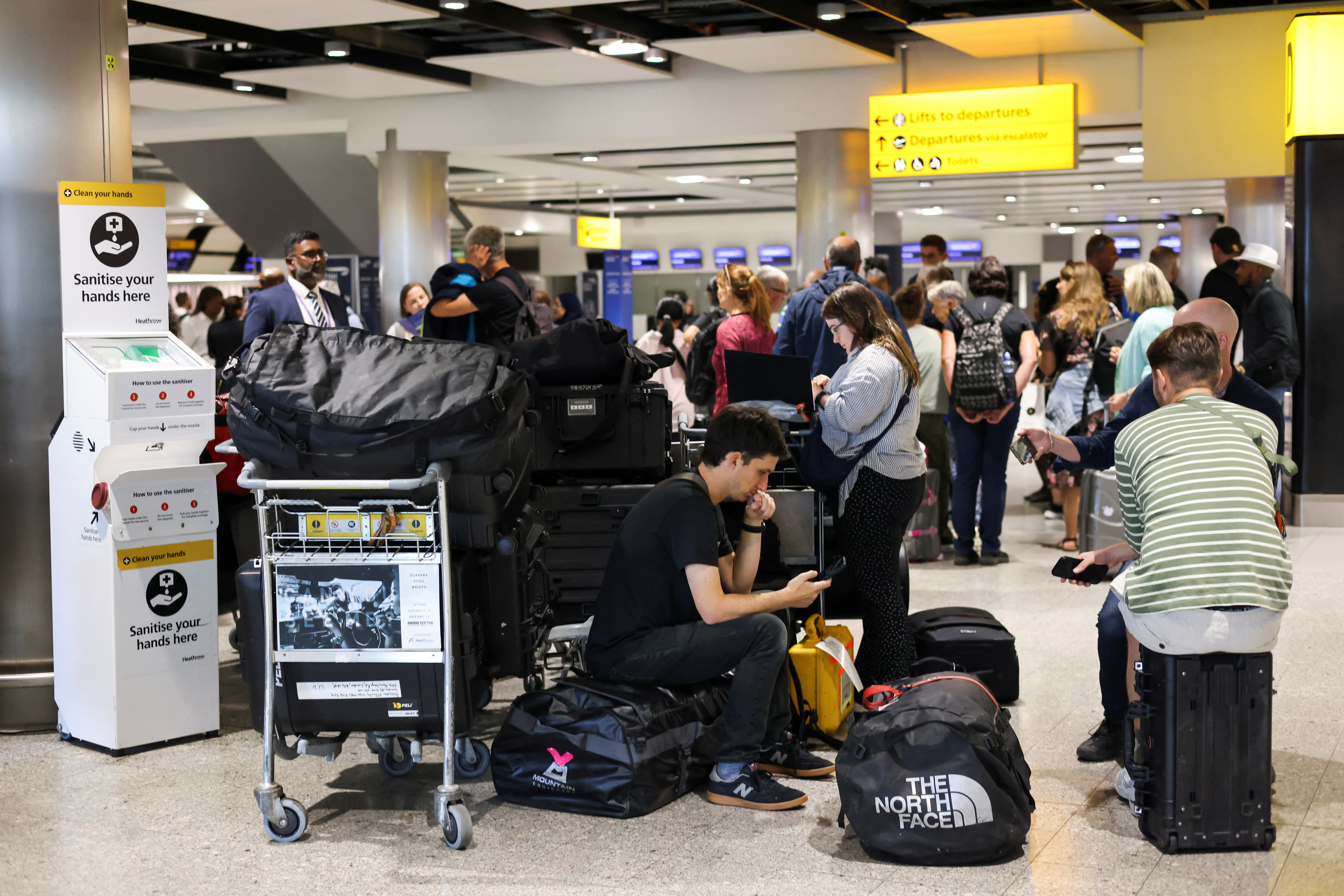 People waiting at an airport