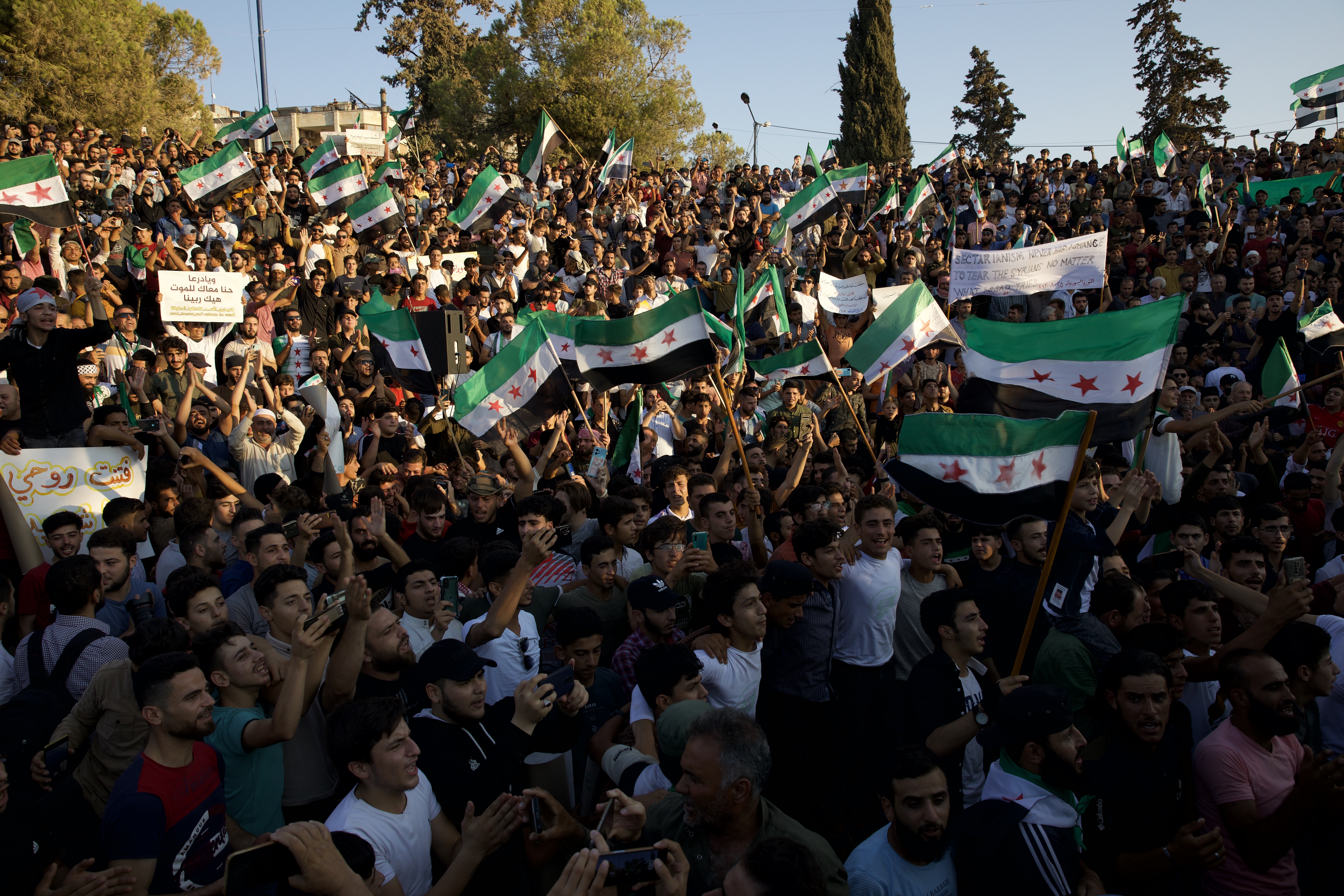 Hundreds out in protest 