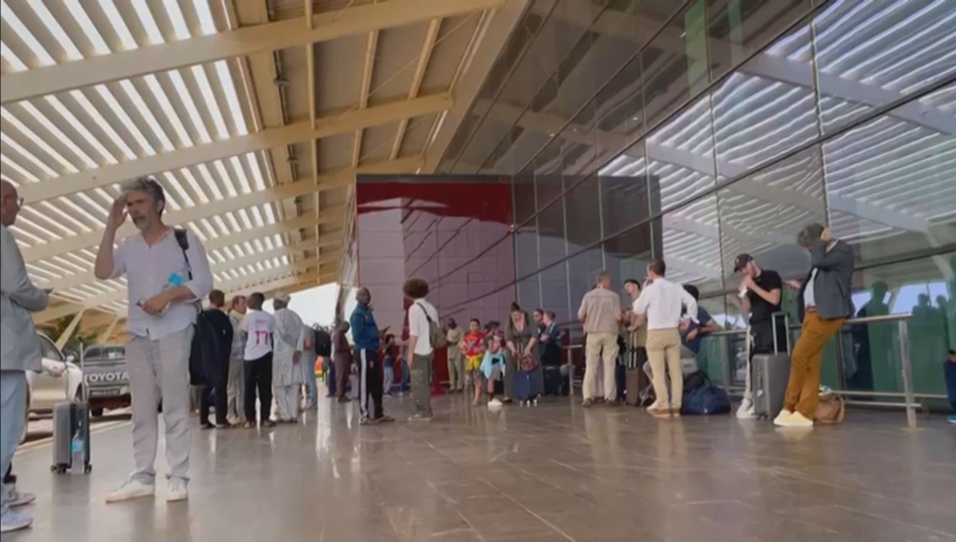 European nationals wait for their flight