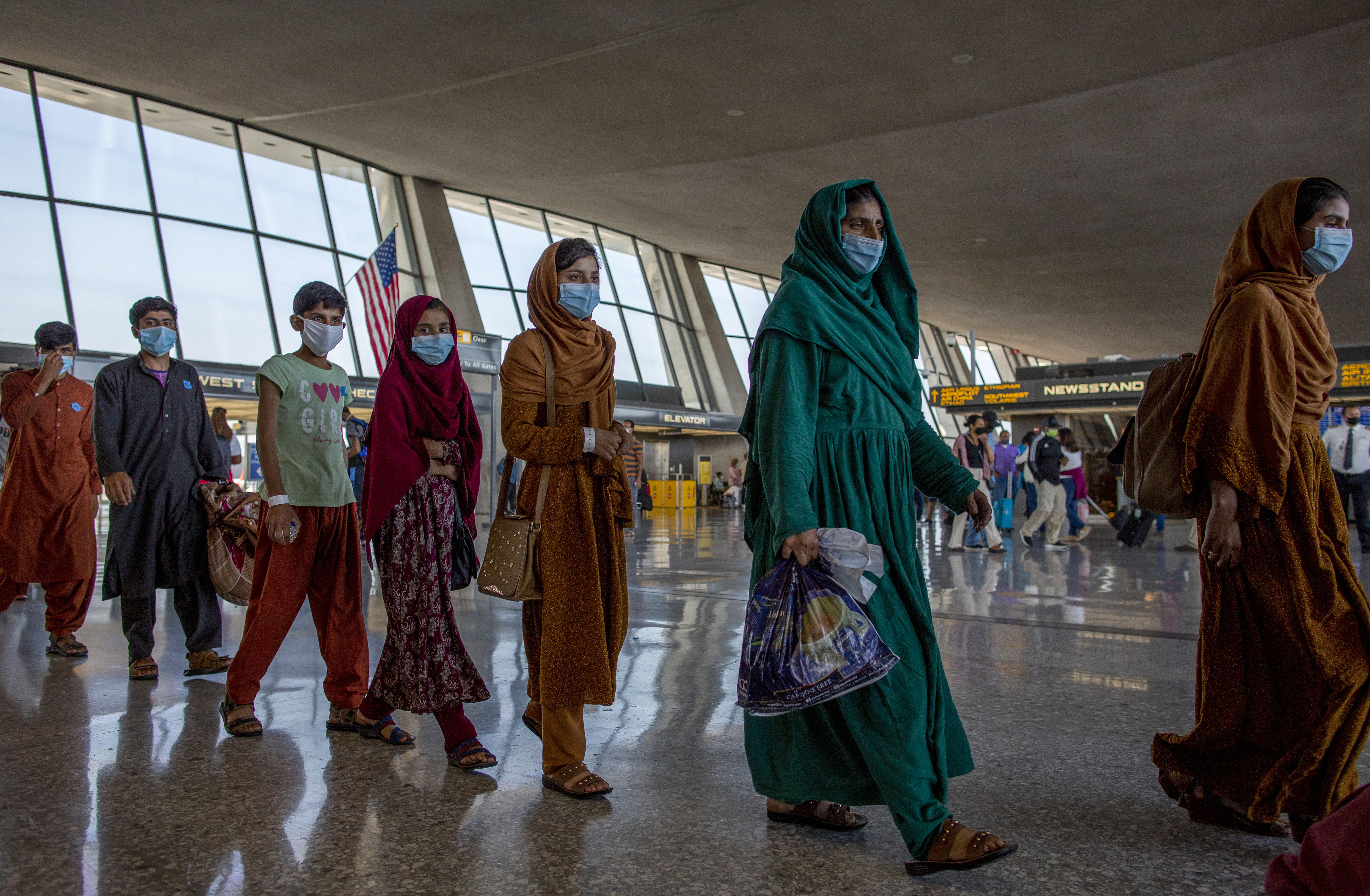 Evacuated Afghans arrive in US