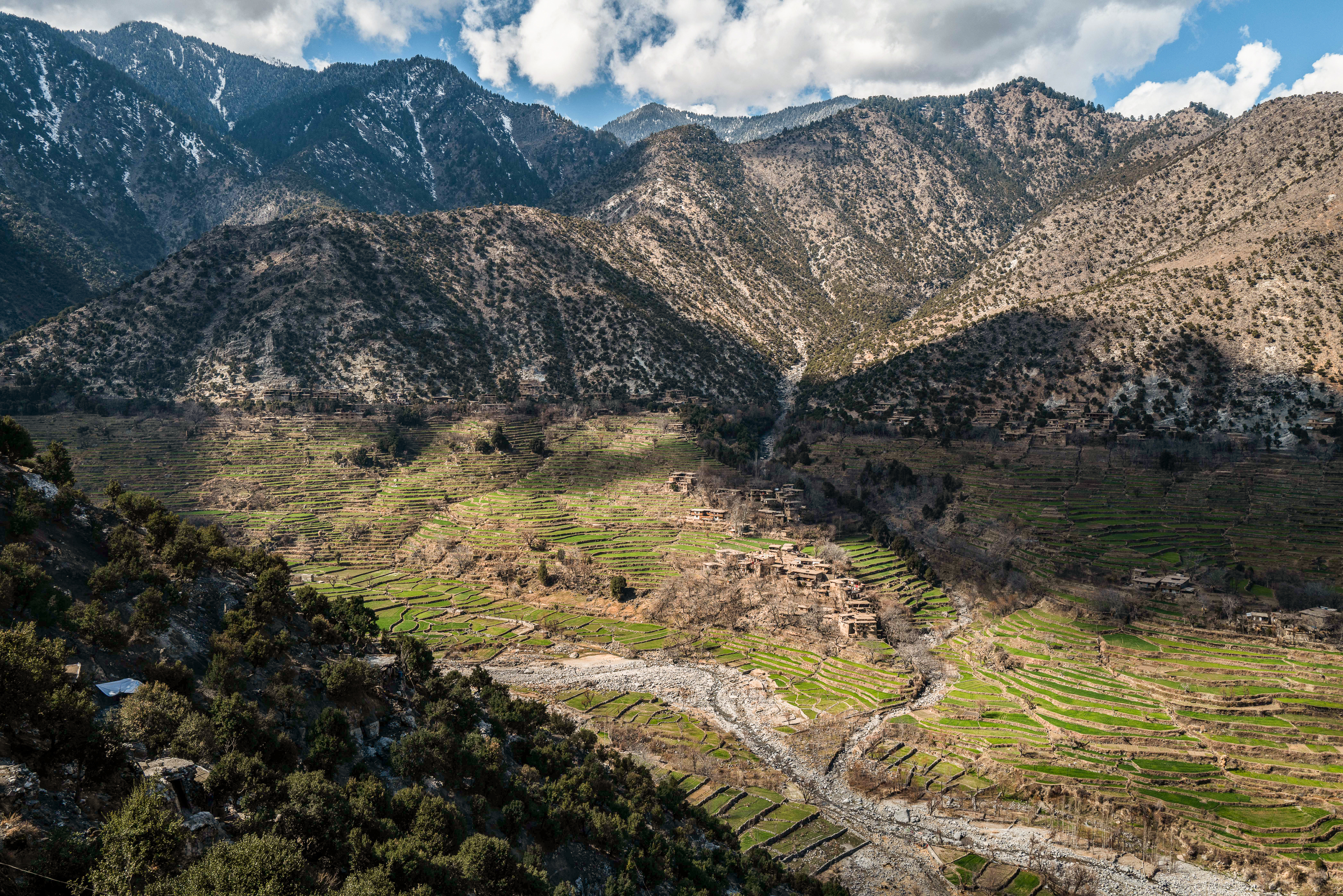 view from the entrance of a tourmaline mine in the Pech valley, Kunar Province.